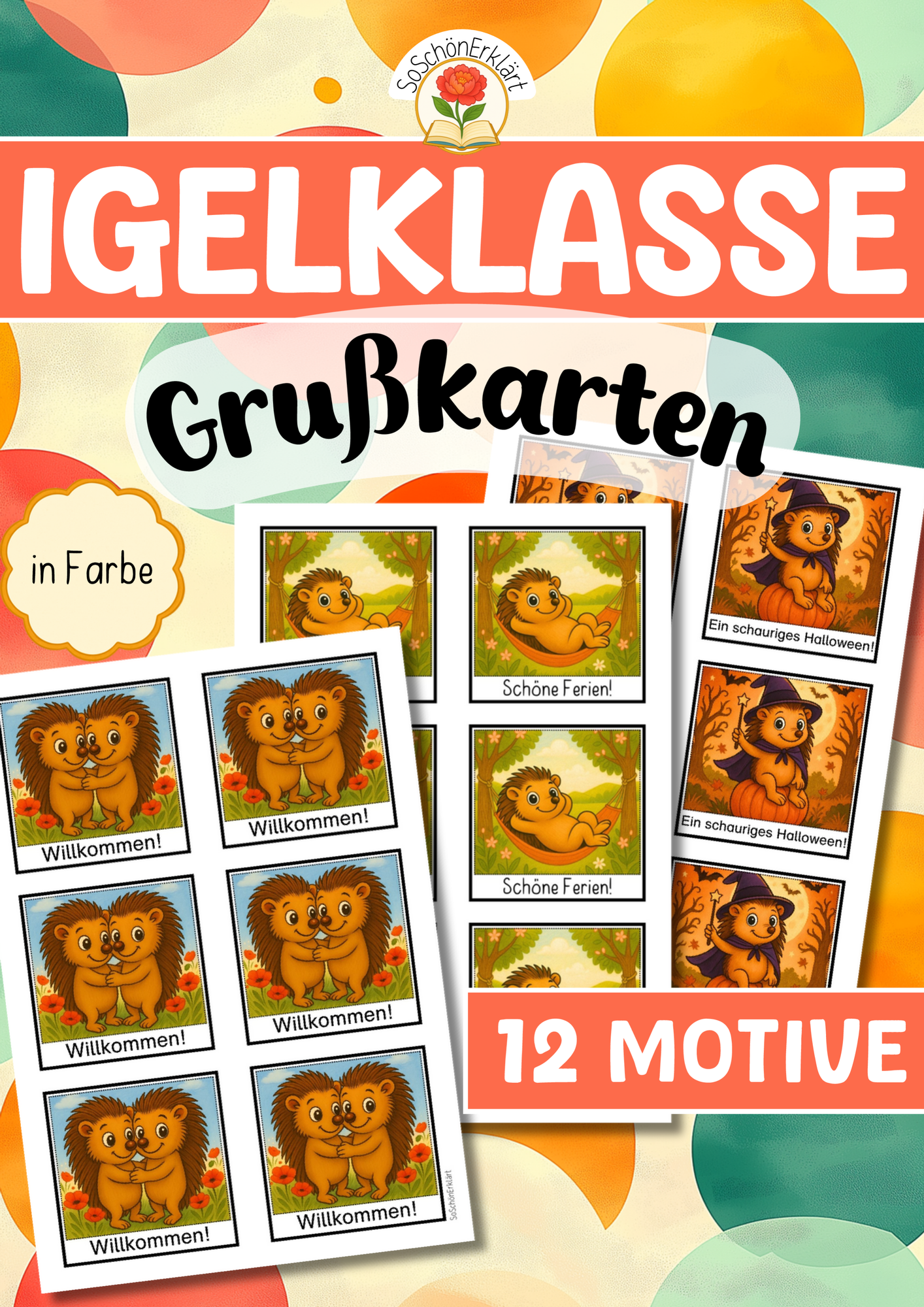 Igelklasse - Grußkarten – Unterrichtsmaterial im Fach Fachübergreifendes