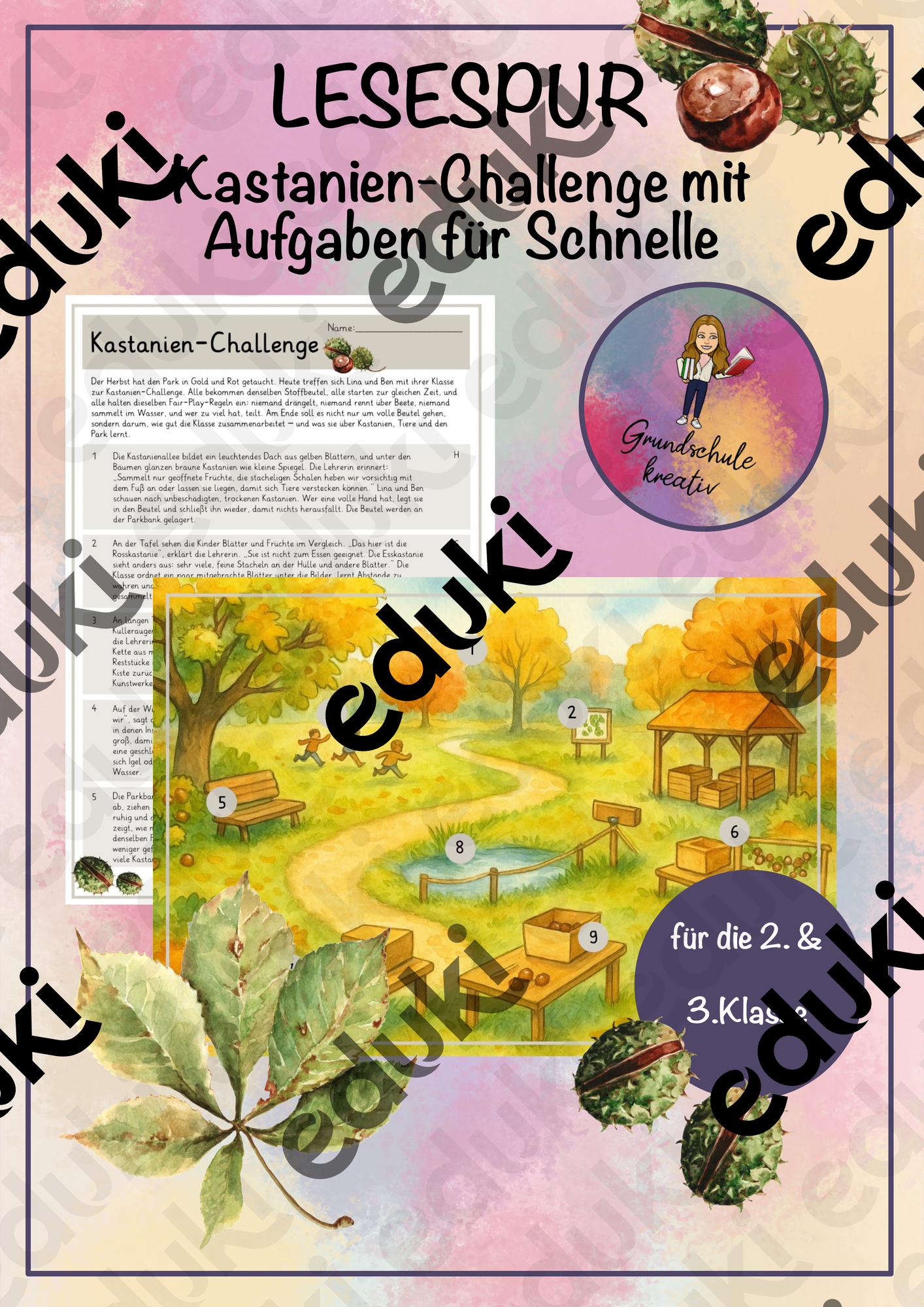 Lesespur-Kastanien-Herbst-Soziales Lernen – Unterrichtsmaterial in den