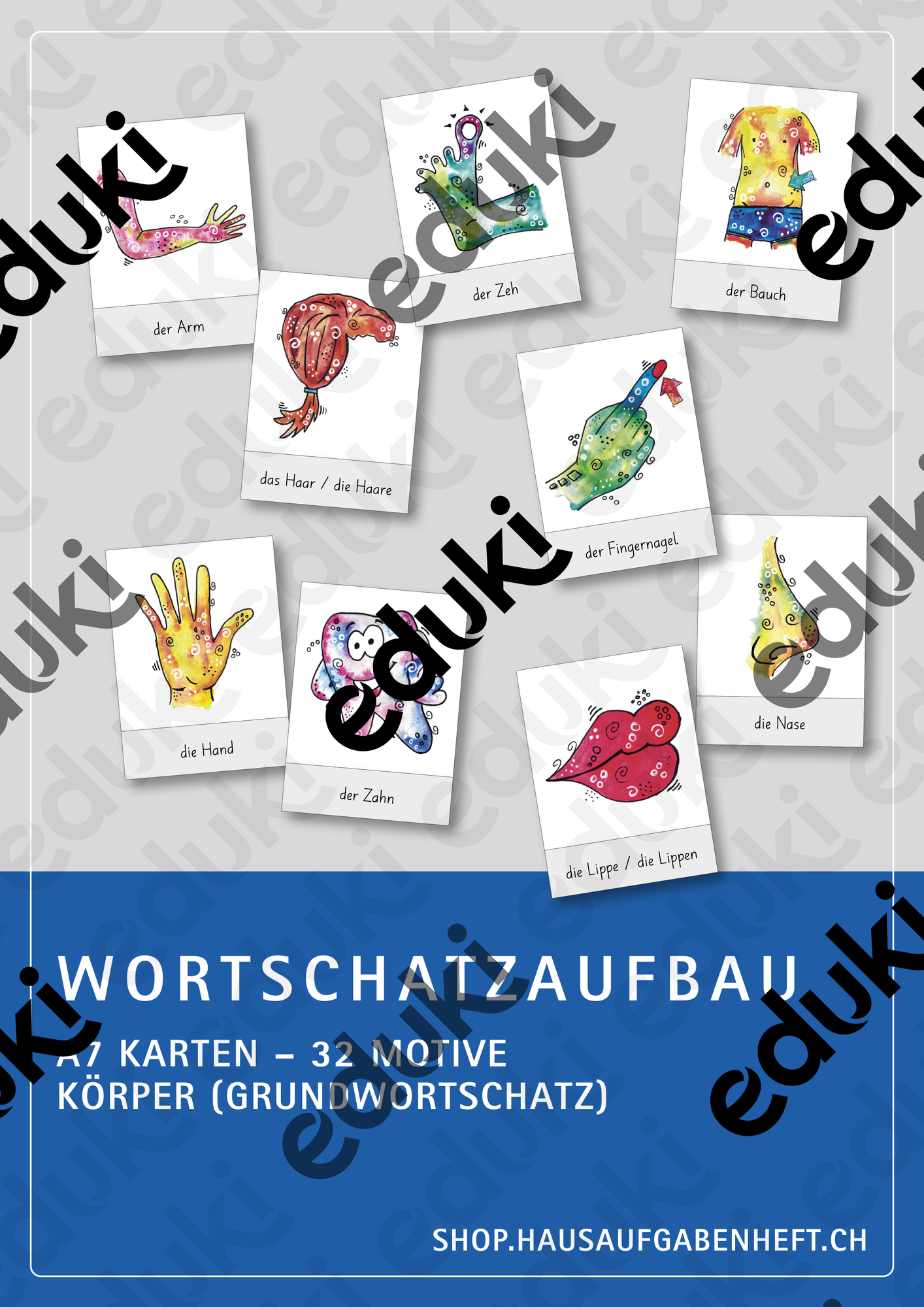Wortschatzaufbau (DaZ) – Körper – A7-Karten – Unterrichtsmaterial im ...