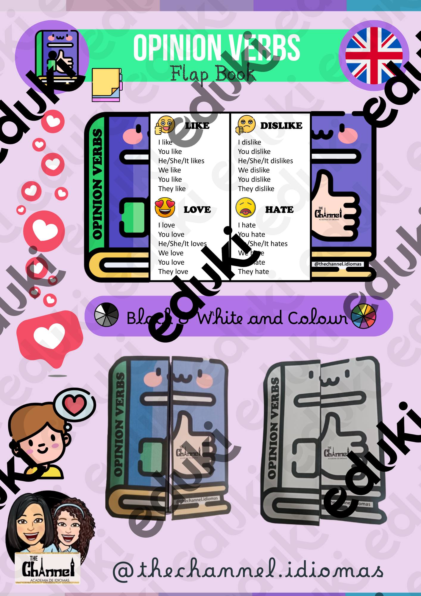 OPINION VERBS (LIKE, DISLIKE, LOVE & HATE) – Flap Book - Ressource ...