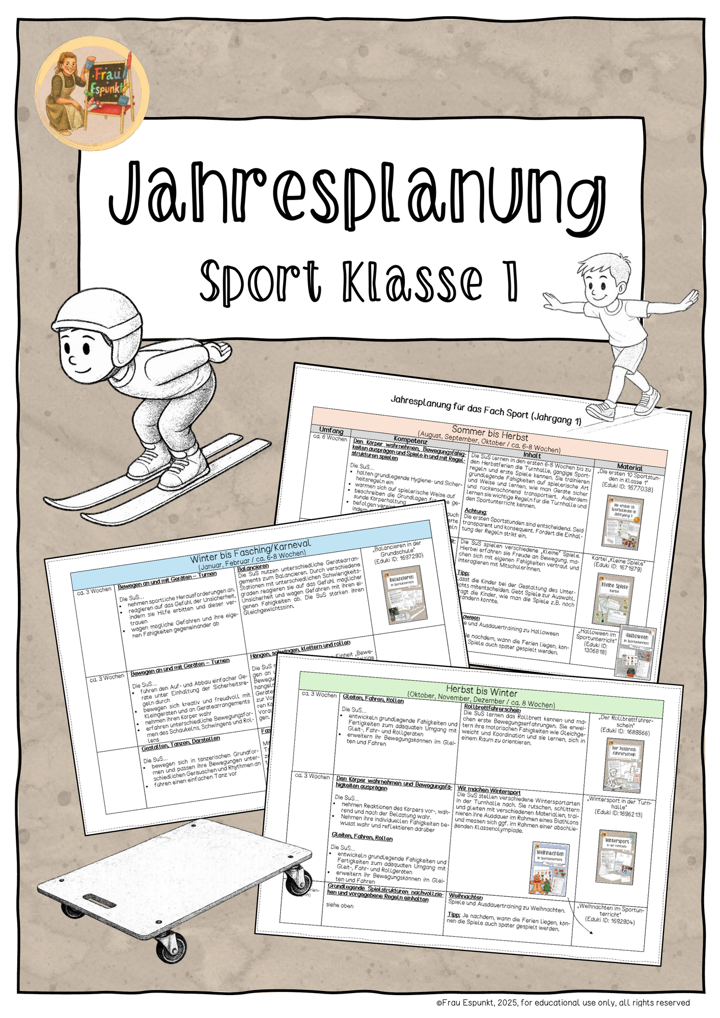 Jahresplanung Sport Klasse 1 – Unterrichtsmaterial im Fach Sport