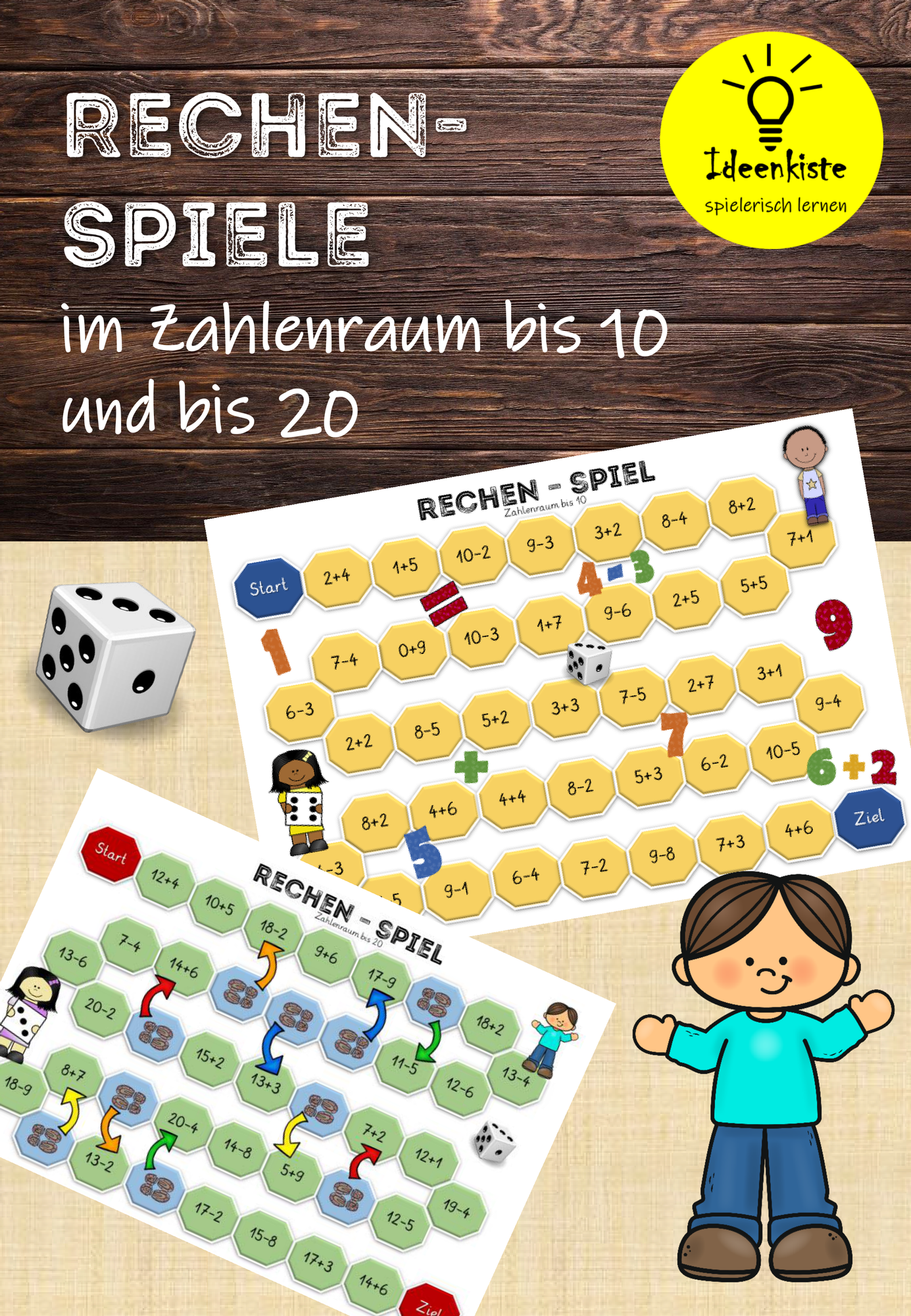 Mathe: Rechenspiele im Zahlenraum bis 10 und bis 20