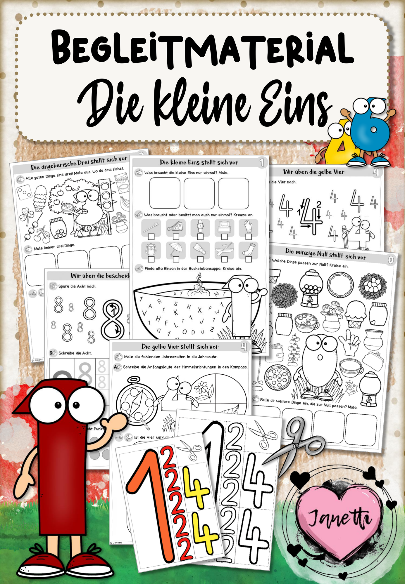 Die kleine Eins | Begleitmaterial: Zahlenlehrgang / Ziffernschreibkurs