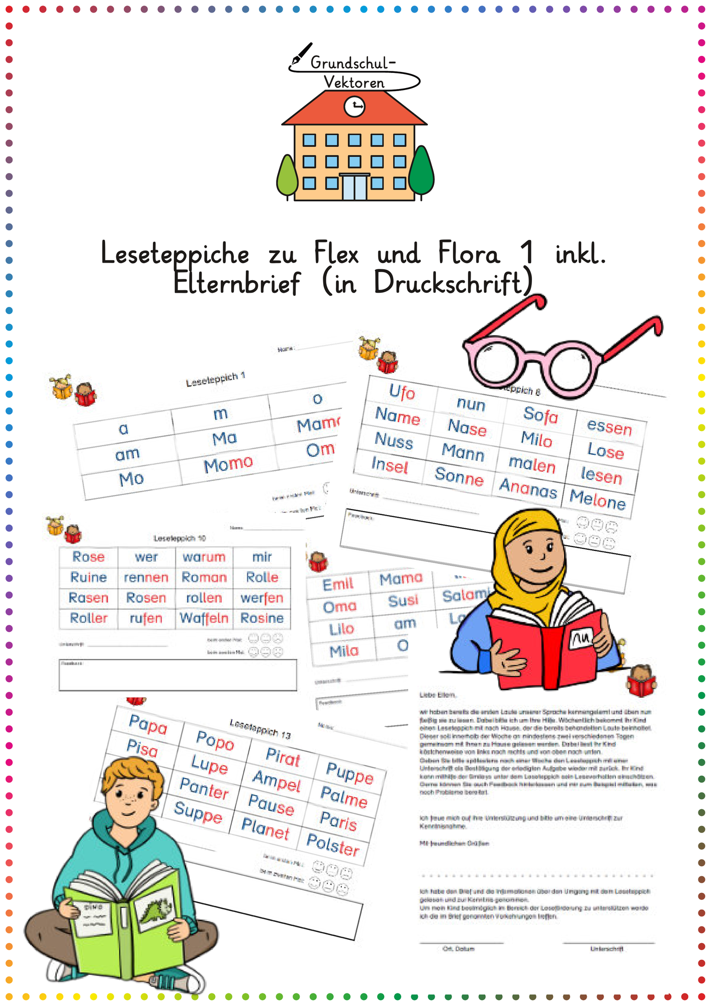 Leseteppiche zu Flex und Flora 1 – Passend zur Buchstabeneinführung ...