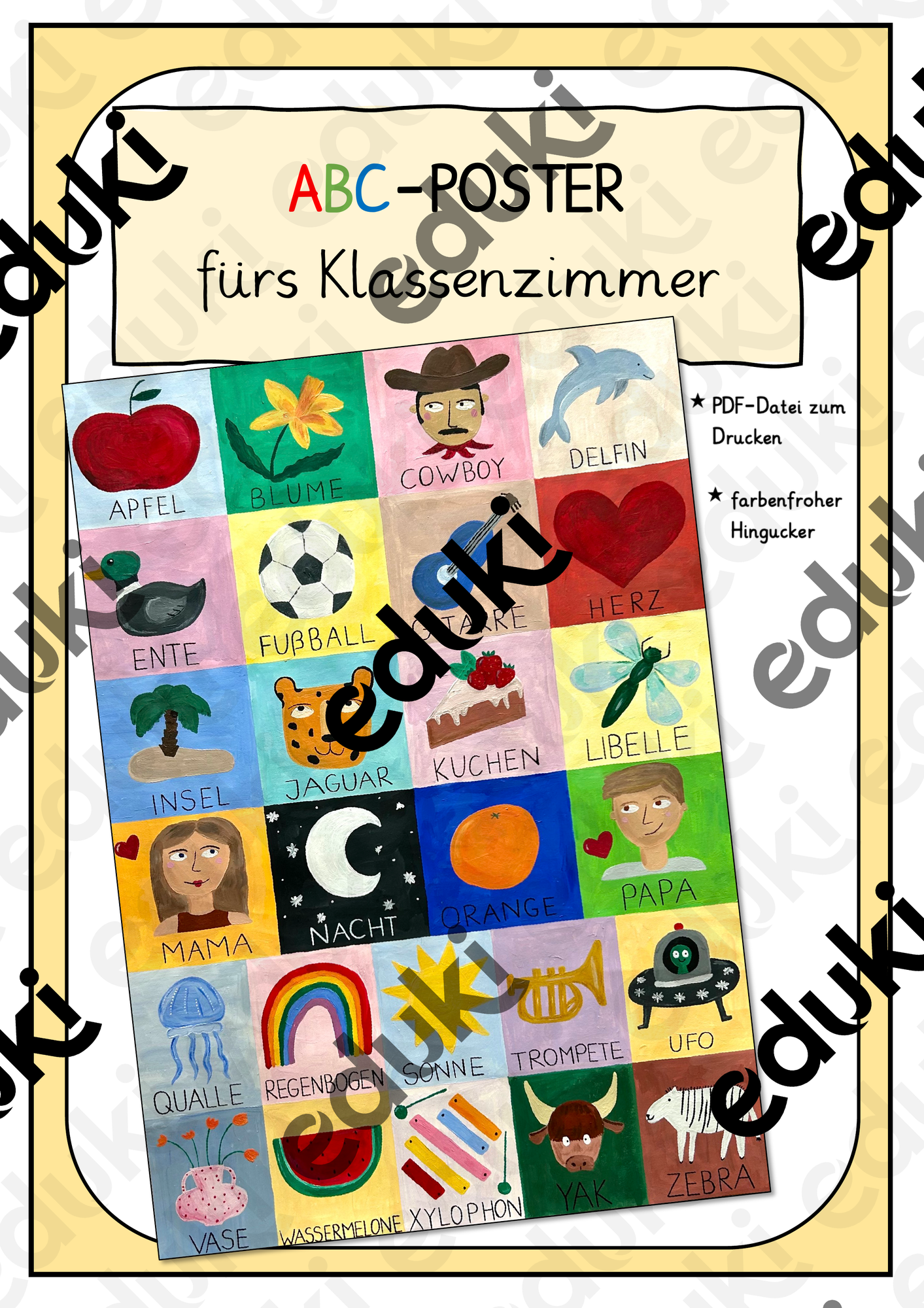 ABC-Poster fürs Klassenzimmer zum Drucken – Unterrichtsmaterial im Fach