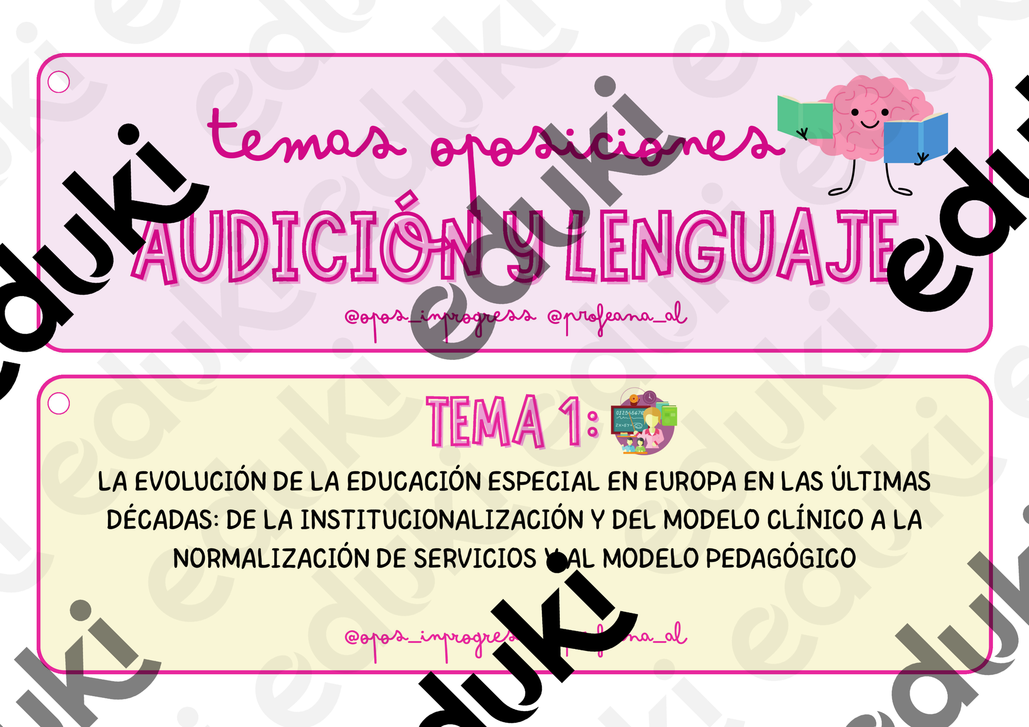Pack de portadas – Temas Oposiciones Audición y Lenguaje - material de ...