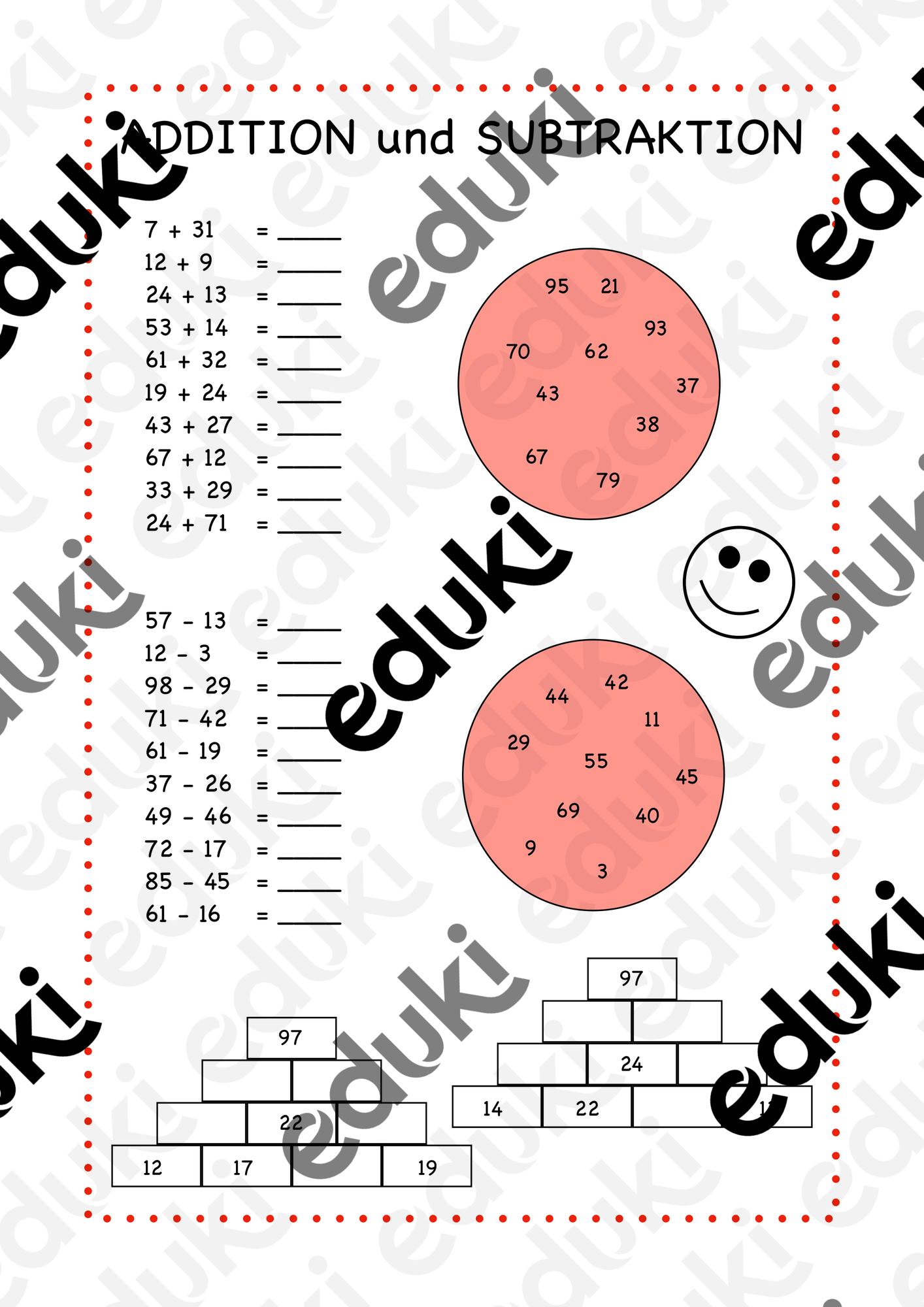 Addition und Subtraktion bis 100 – Unterrichtsmaterial im Fach Mathematik