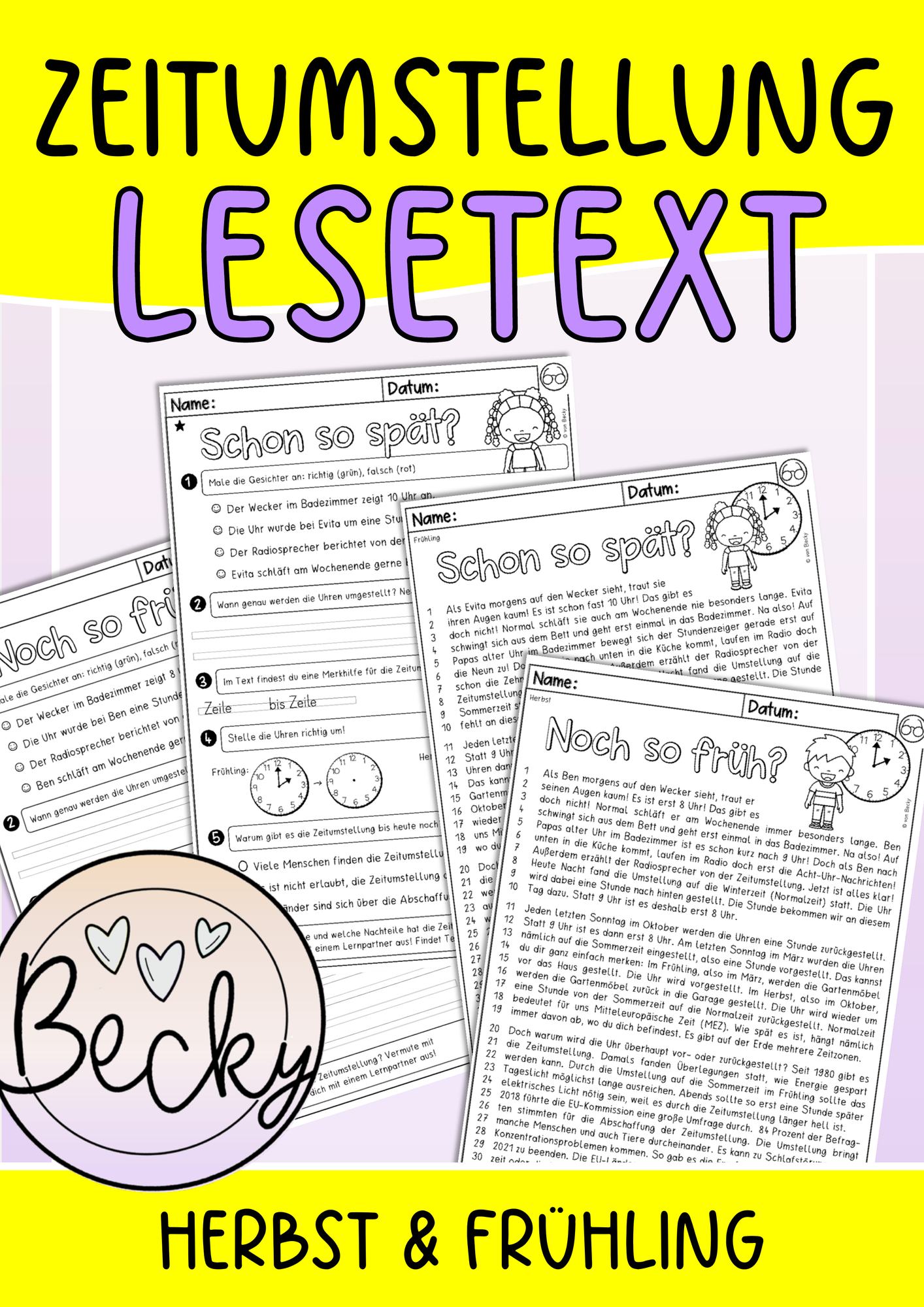 Lesetext Zeitumstellung (Herbst und Frühling - Main Image