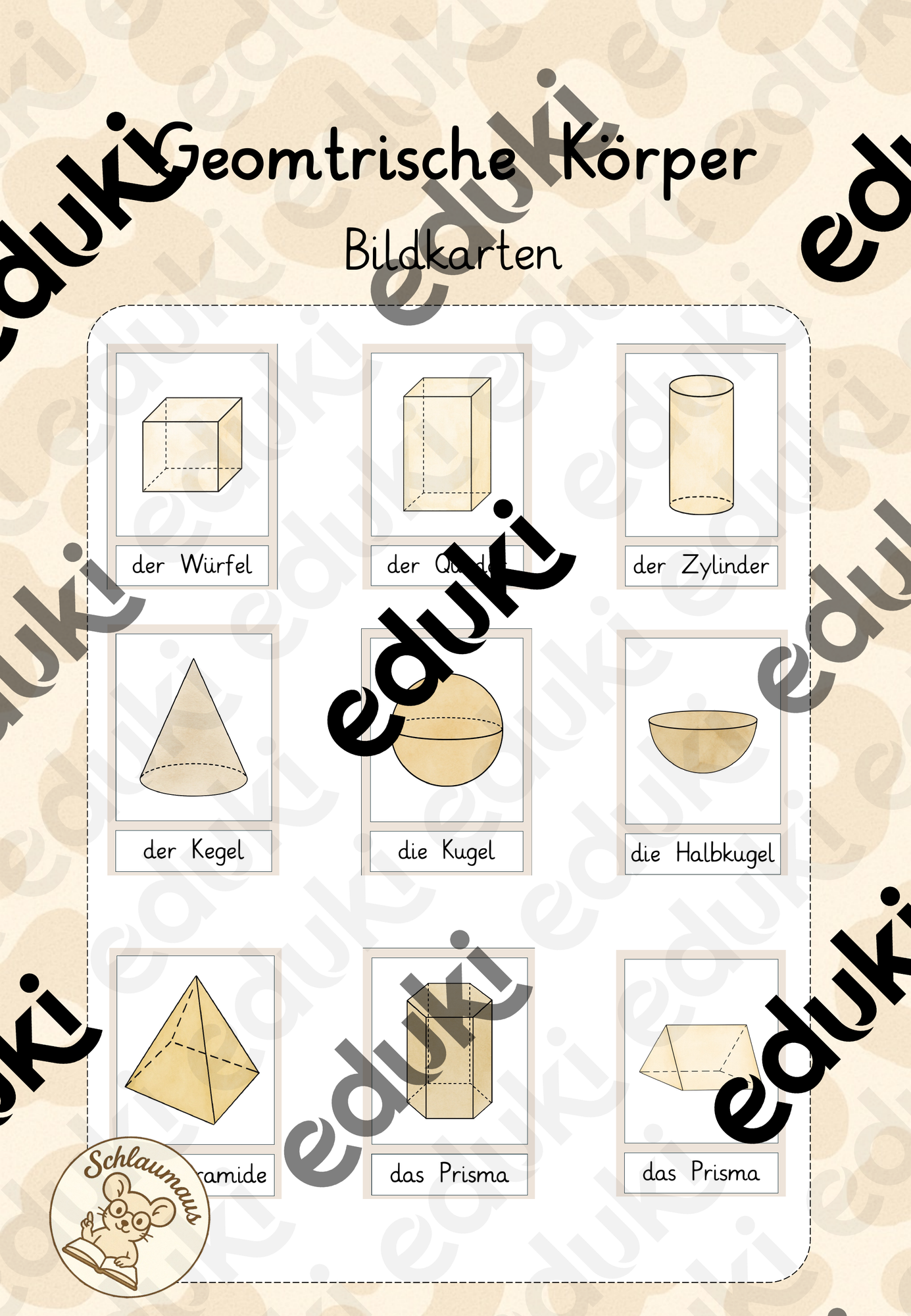 geometrische Körper - Bildkarten – Unterrichtsmaterial im Fach Mathematik
