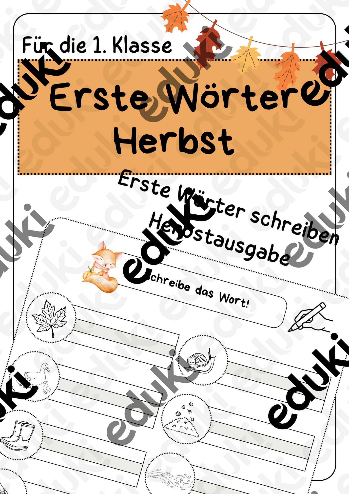 Arbeitsblätter - Erste Wörter schreiben für die erste Klasse