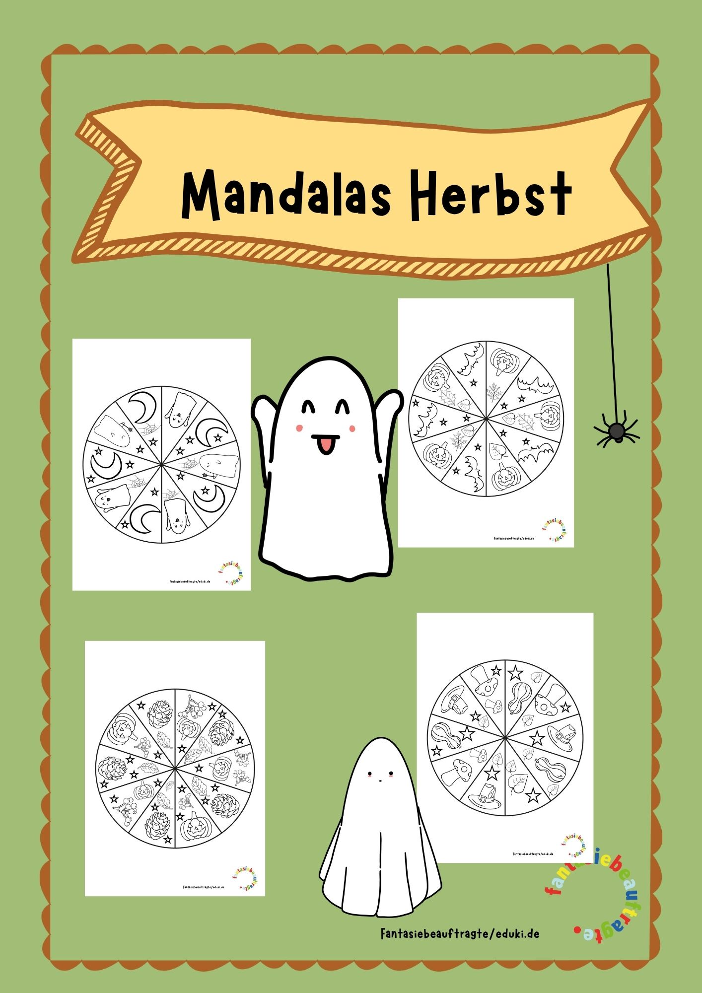 Ausmalbilder: Mandalas im Herbst – Unterrichtsmaterial im Fach Kunst