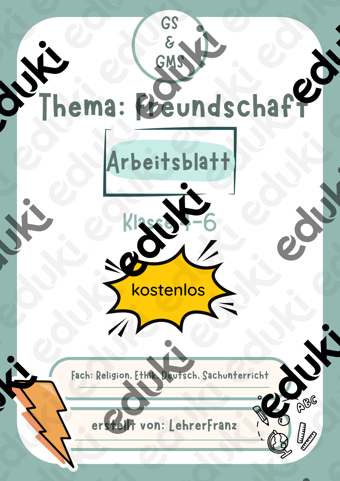 kostenloses Arbeitsblatt Freundschaft – Unterrichtsmaterial in den ...