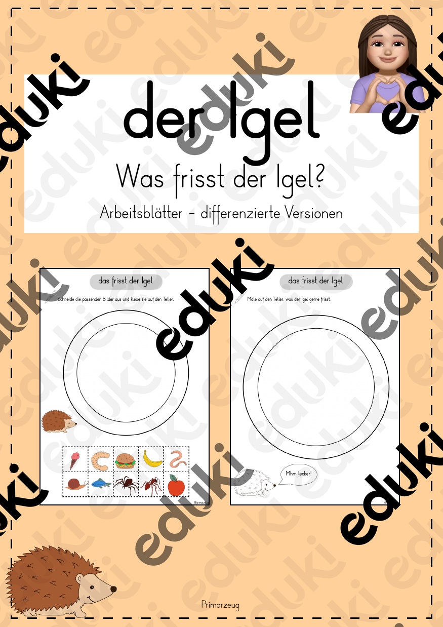 Was frisst der Igel? Arbeitsblätter – Unterrichtsmaterial im Fach ...