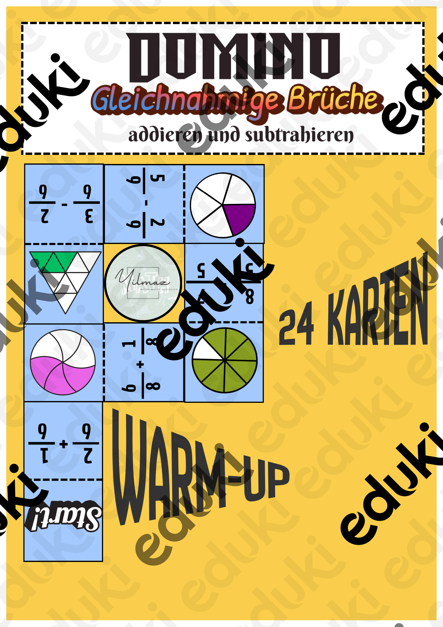 Domino – Gleichnamige Brüche addieren & subtrahieren ...