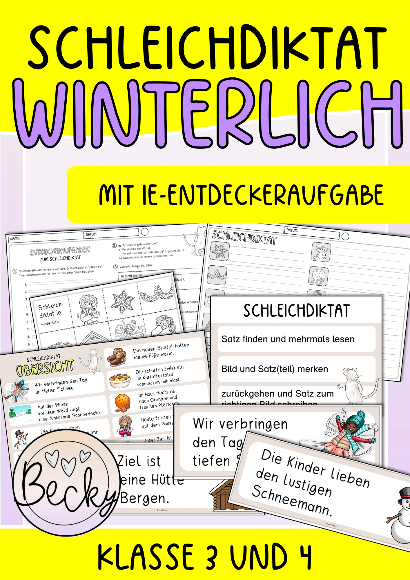 Schleichdiktat winterlich (ie entdecken, Klasse 3 und 4