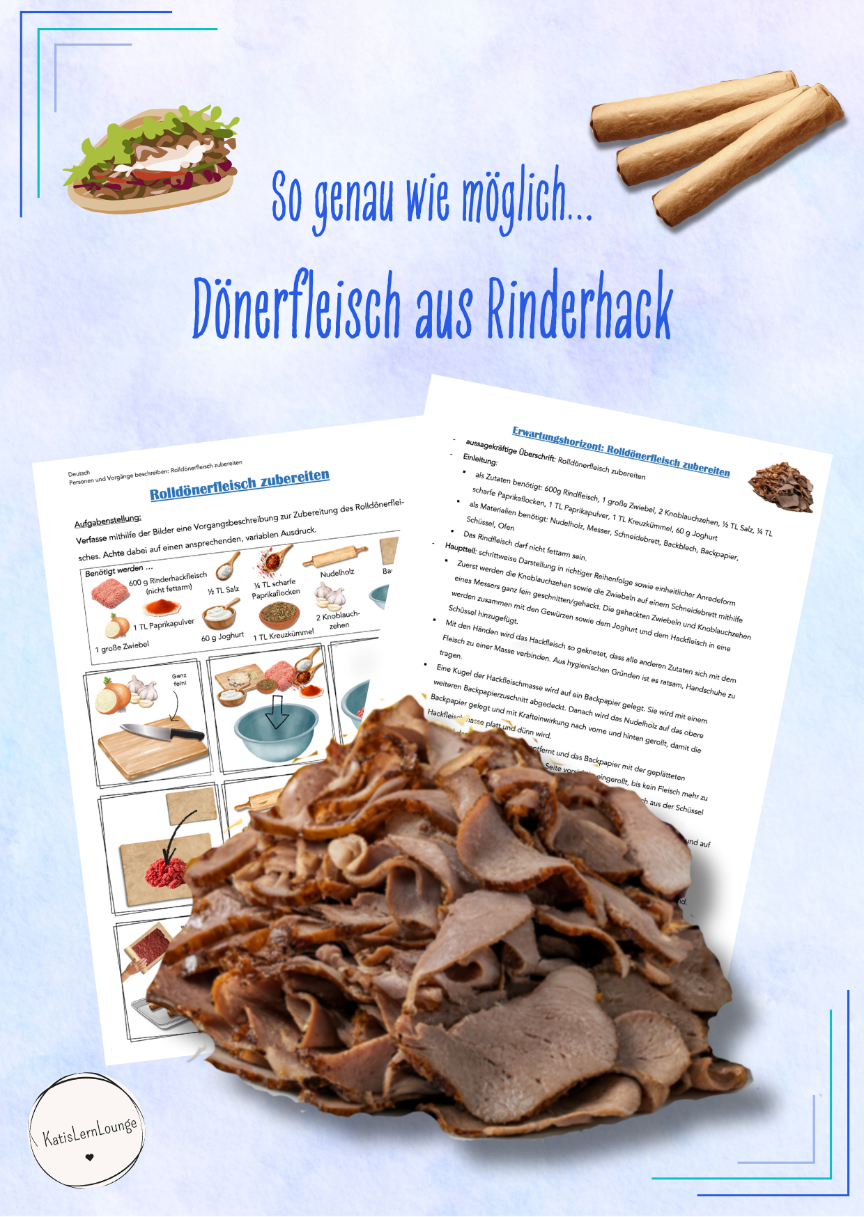 Vorgangsbeschreibung - Rezept - Dönerfleisch aus Rinderhack zubereiten ...