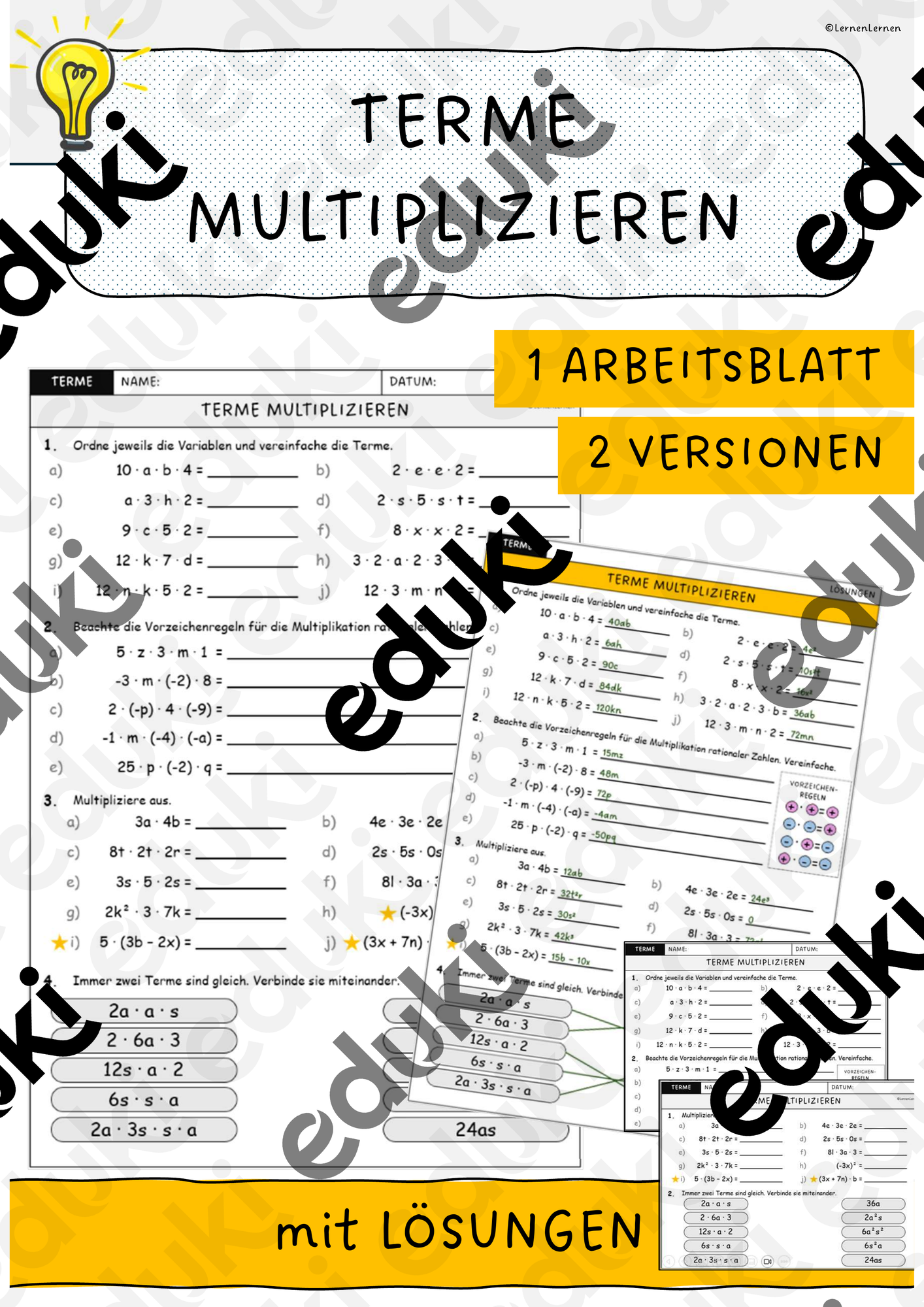 Terme Multiplizieren Arbeitsblatt Mit L sungen Unterrichtsmaterial Im terme-multiplizieren-arbeitsblatt-mit-l-sungen-unterrichtsmaterial-im