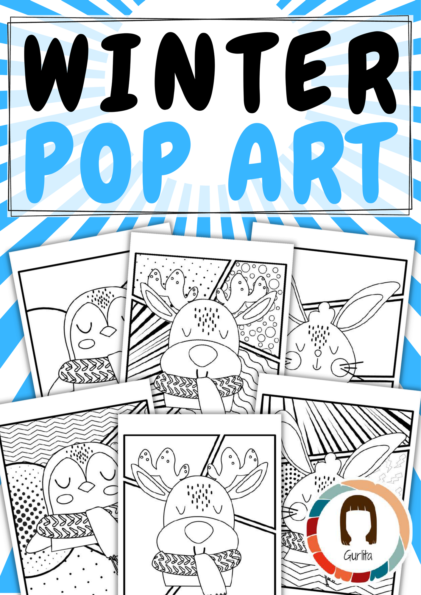 Winter Pop Art – Differenzierte Ausmalbilder für den Kunstunterricht