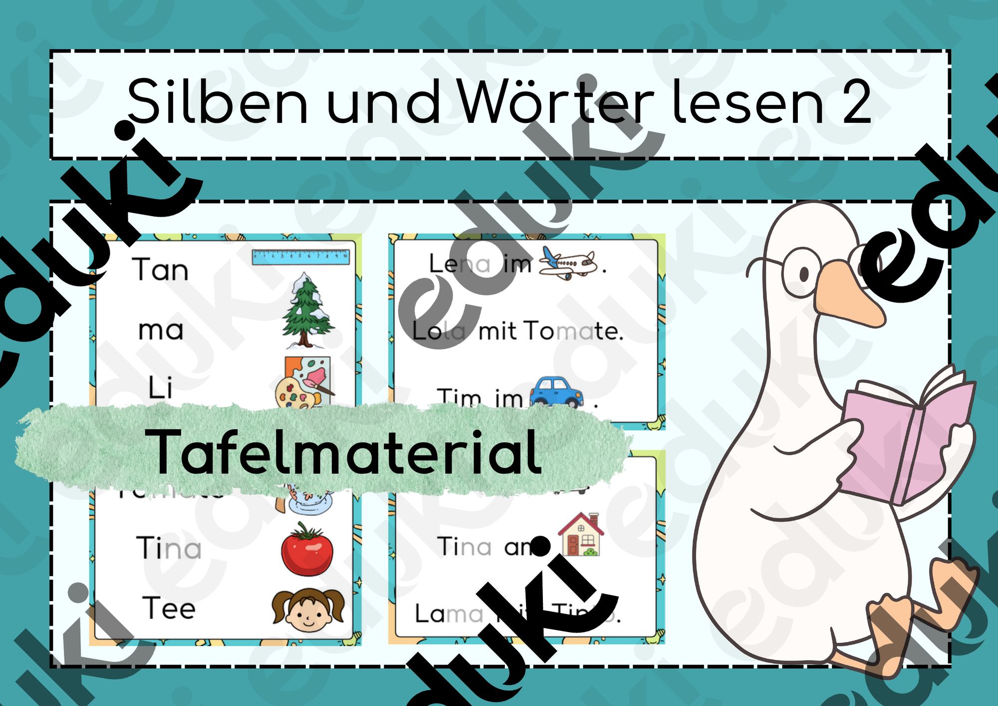 Deutsch Klasse 1 Tafelmaterial Silben, Wörter & Sätze lesen
