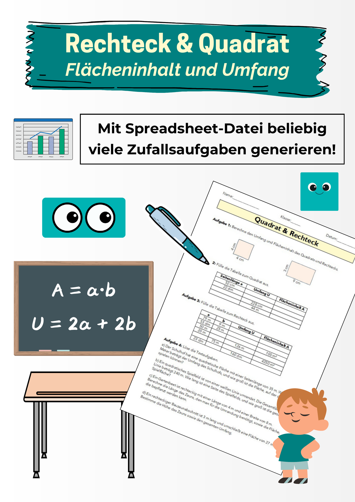 Rechteck und Quadrat – Flächeninhalt & Umfang – Unterrichtsmaterial im ...