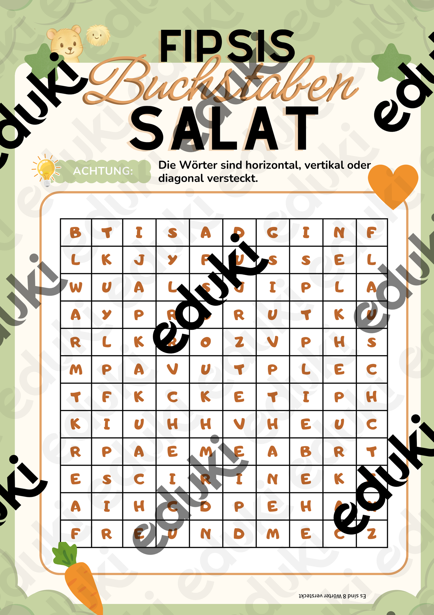 Fipsis Buchstabensalat – Unterrichtsmaterial im Fach Deutsch