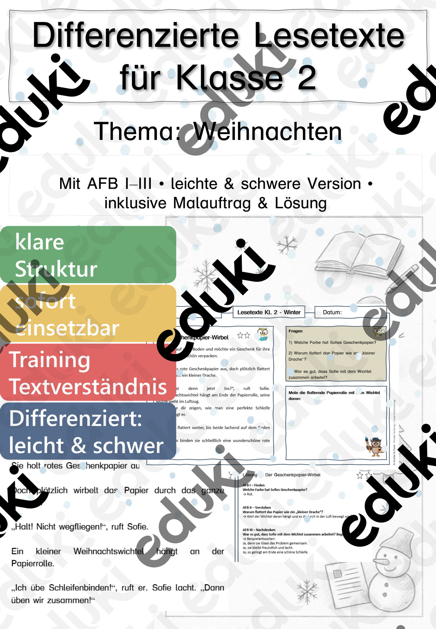 Lesetexte Weihnachten – Klasse 2 | differenziert – Unterrichtsmaterial