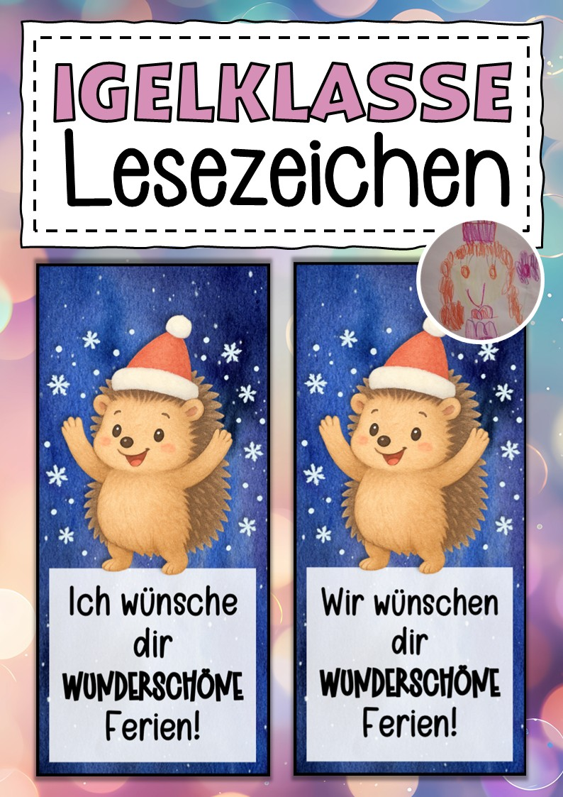 Igelklasse Lesezeichen zu Weihnachten – Unterrichtsmaterial im Fach ...
