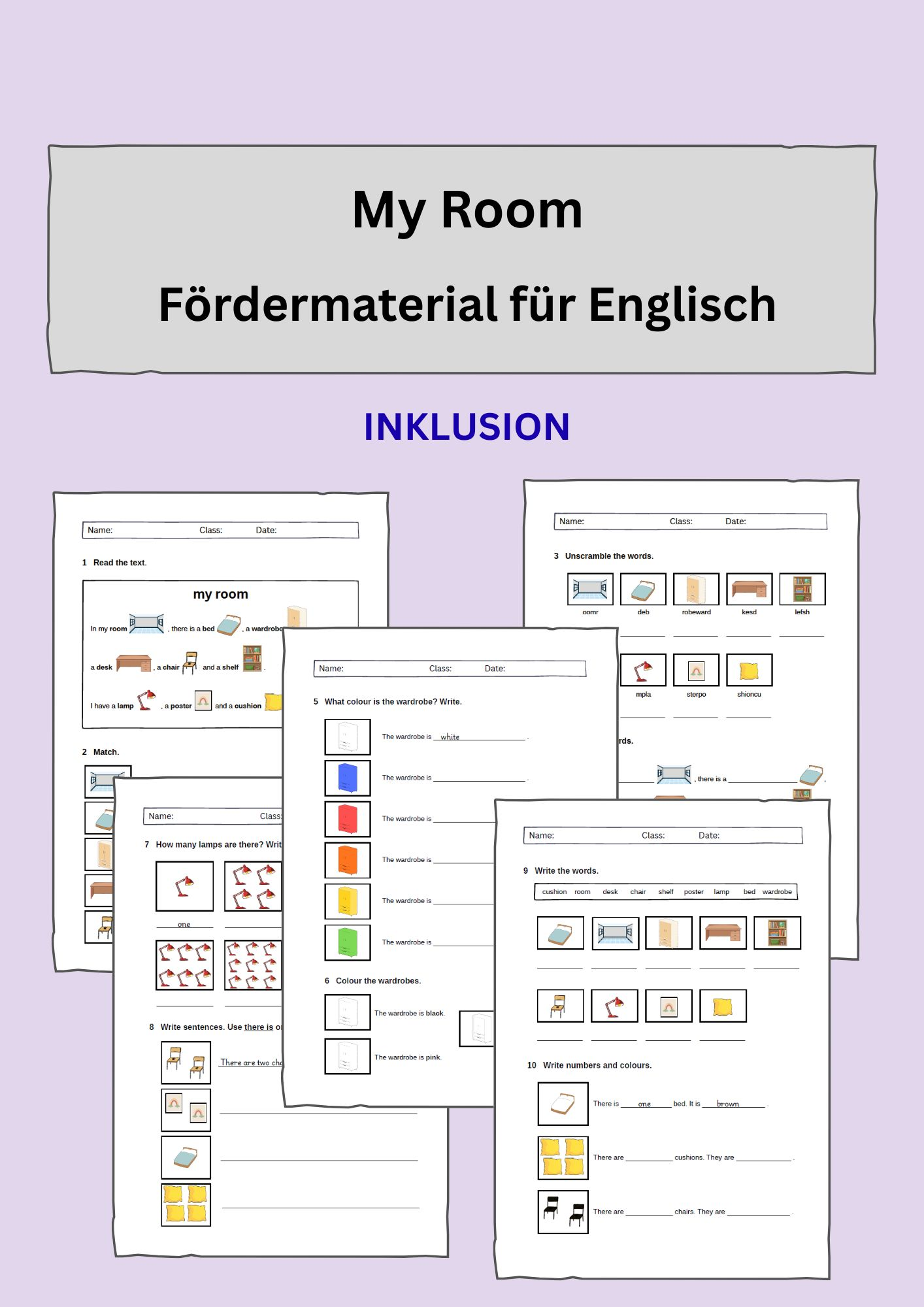 My Room: Fördermaterial für Englisch – Unterrichtsmaterial im Fach Englisch