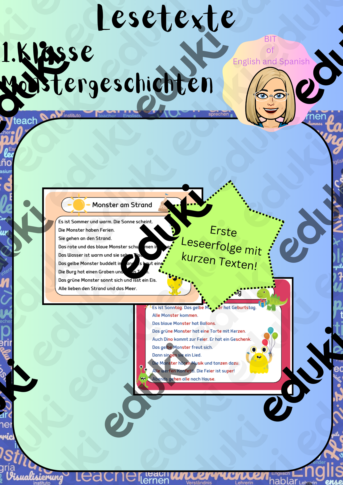 Lesetexte - 1. Klasse - Monstergeschichten – Unterrichtsmaterial im