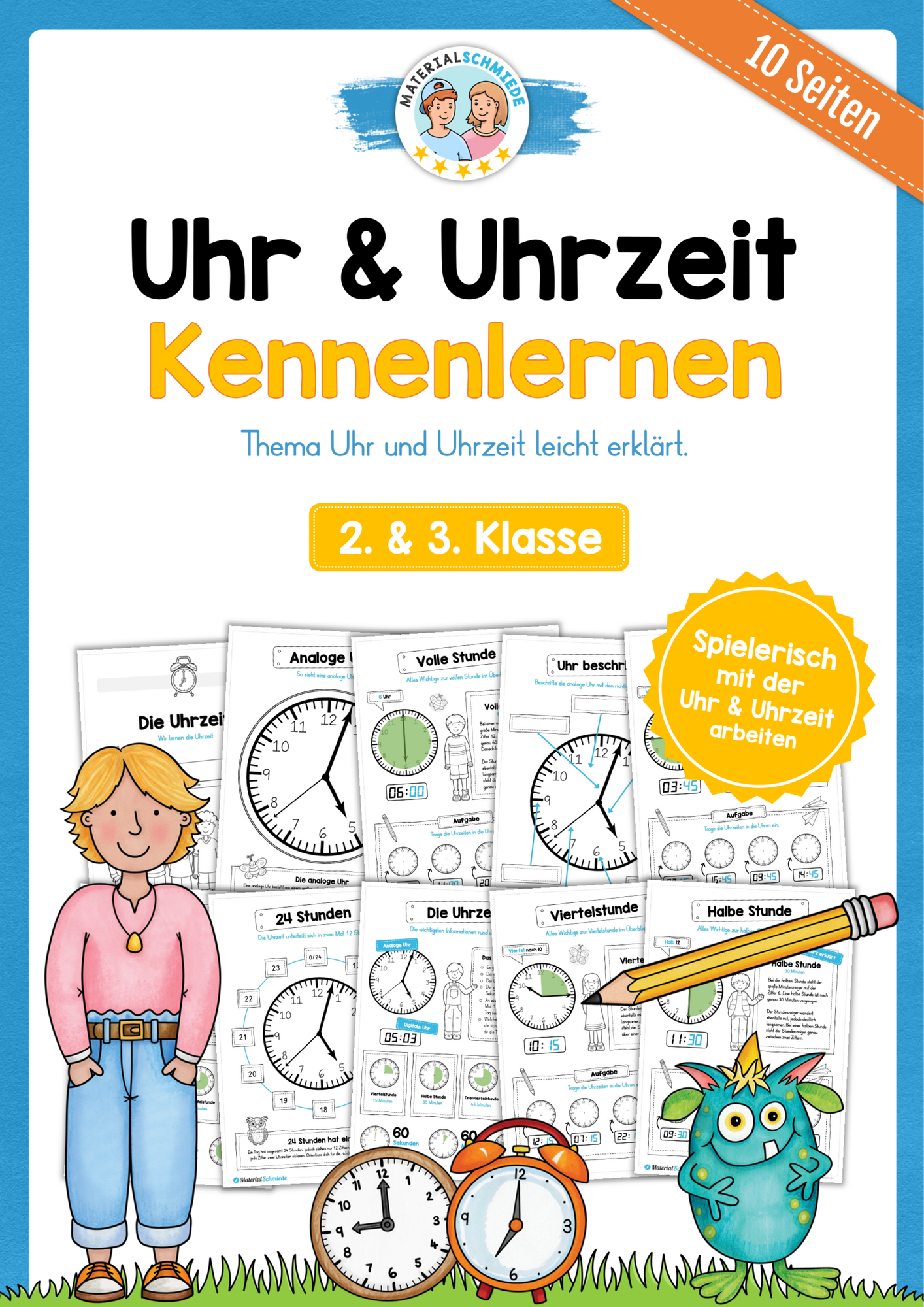 Uhr & Uhrzeit kennenlernen – Unterrichtsmaterial in den Fächern