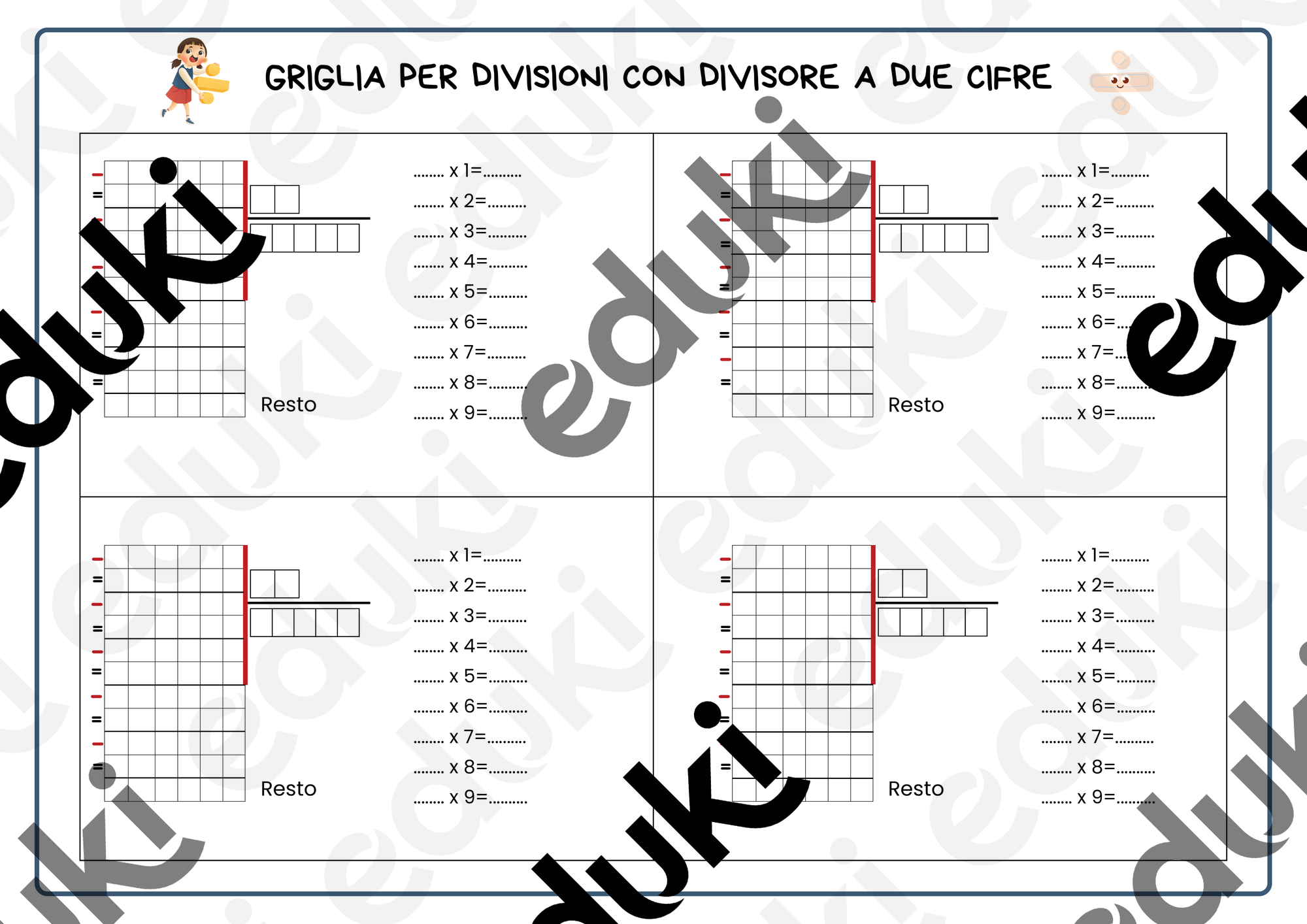 divisioni a due cifre in colonna