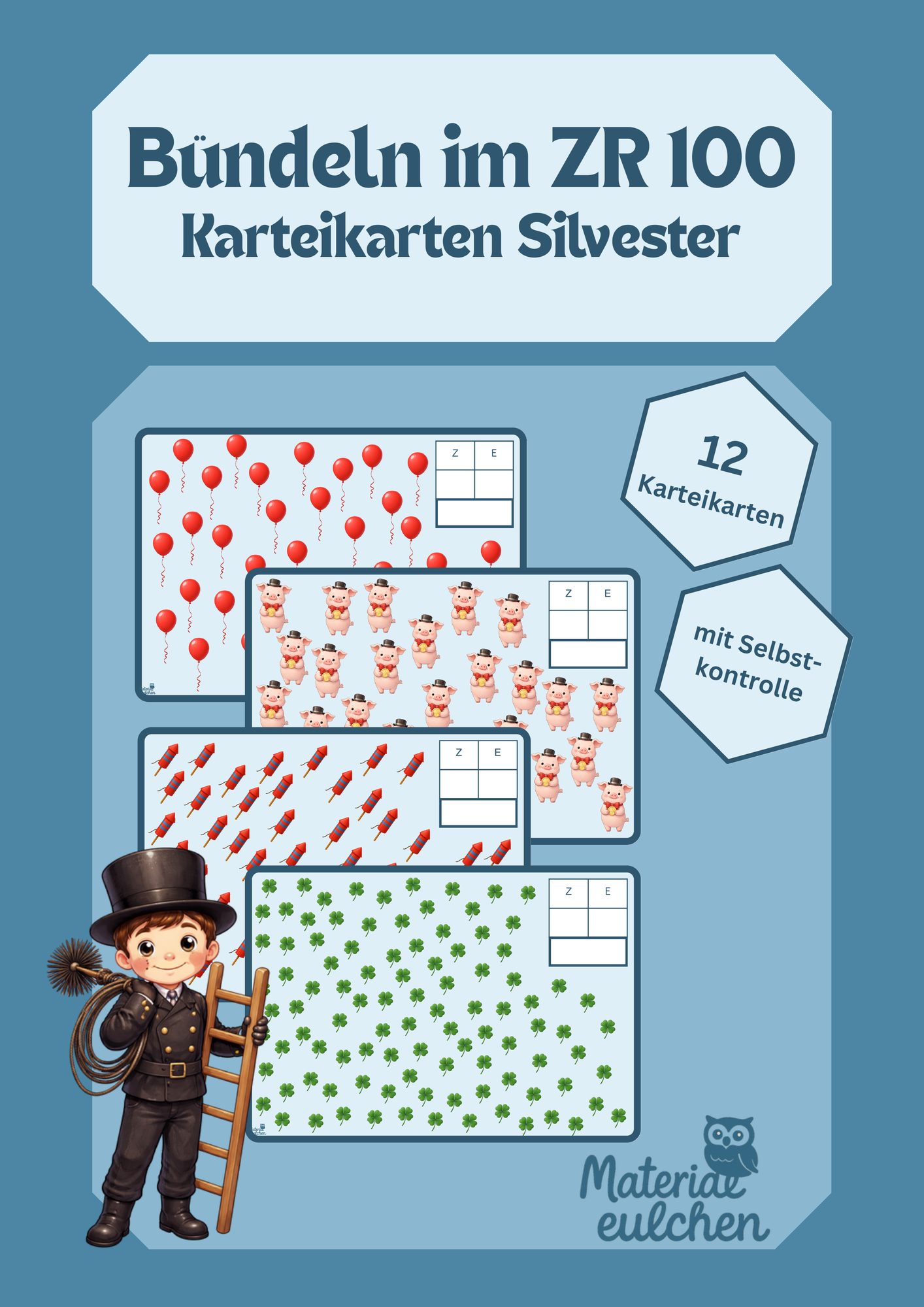 Bündeln im ZR 100 Karteikarten (Silvester/Neujahr