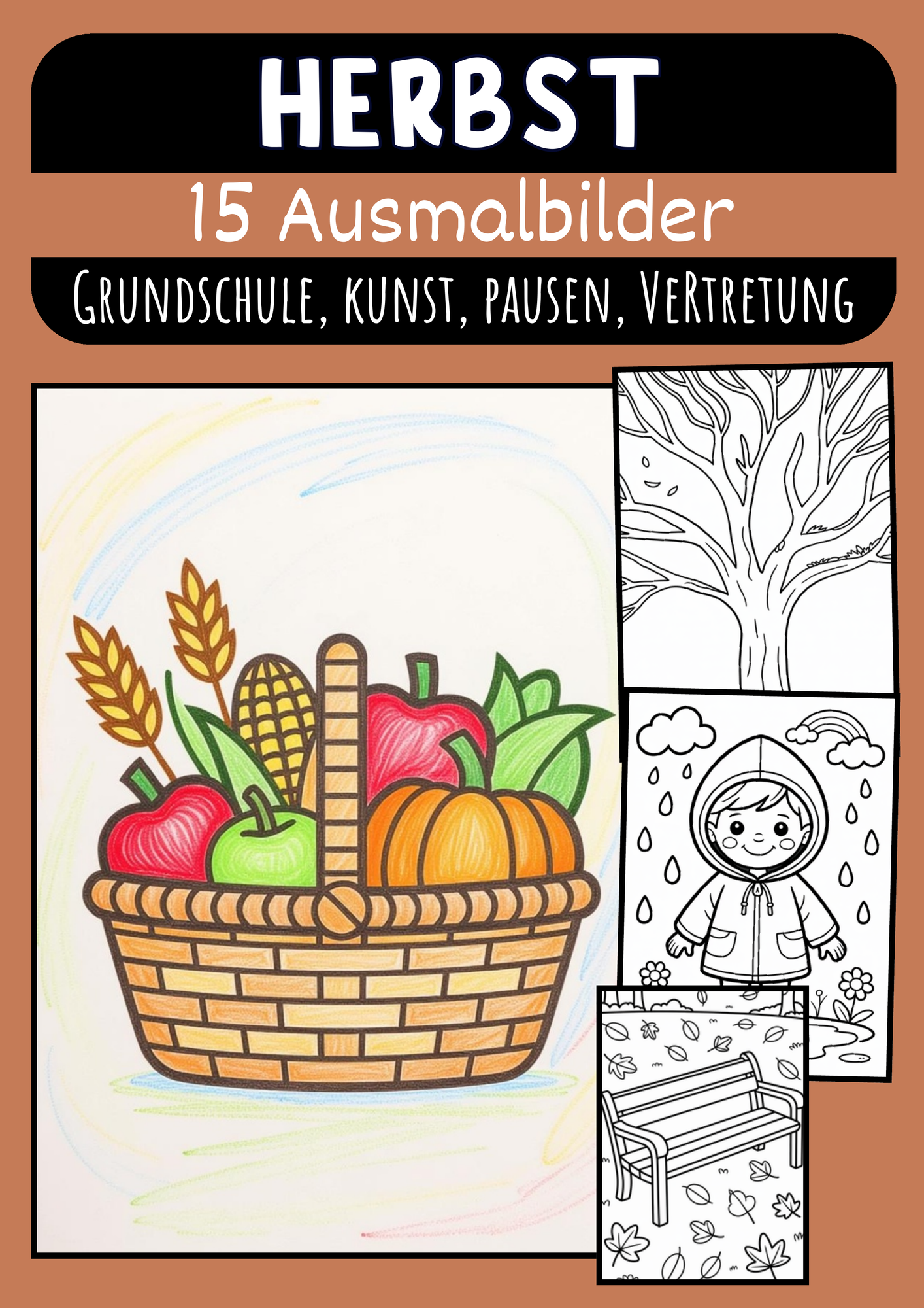 Kunst Herbst Grundschule Kunst 15 Ausmalbilder Klasse 1 bis 4