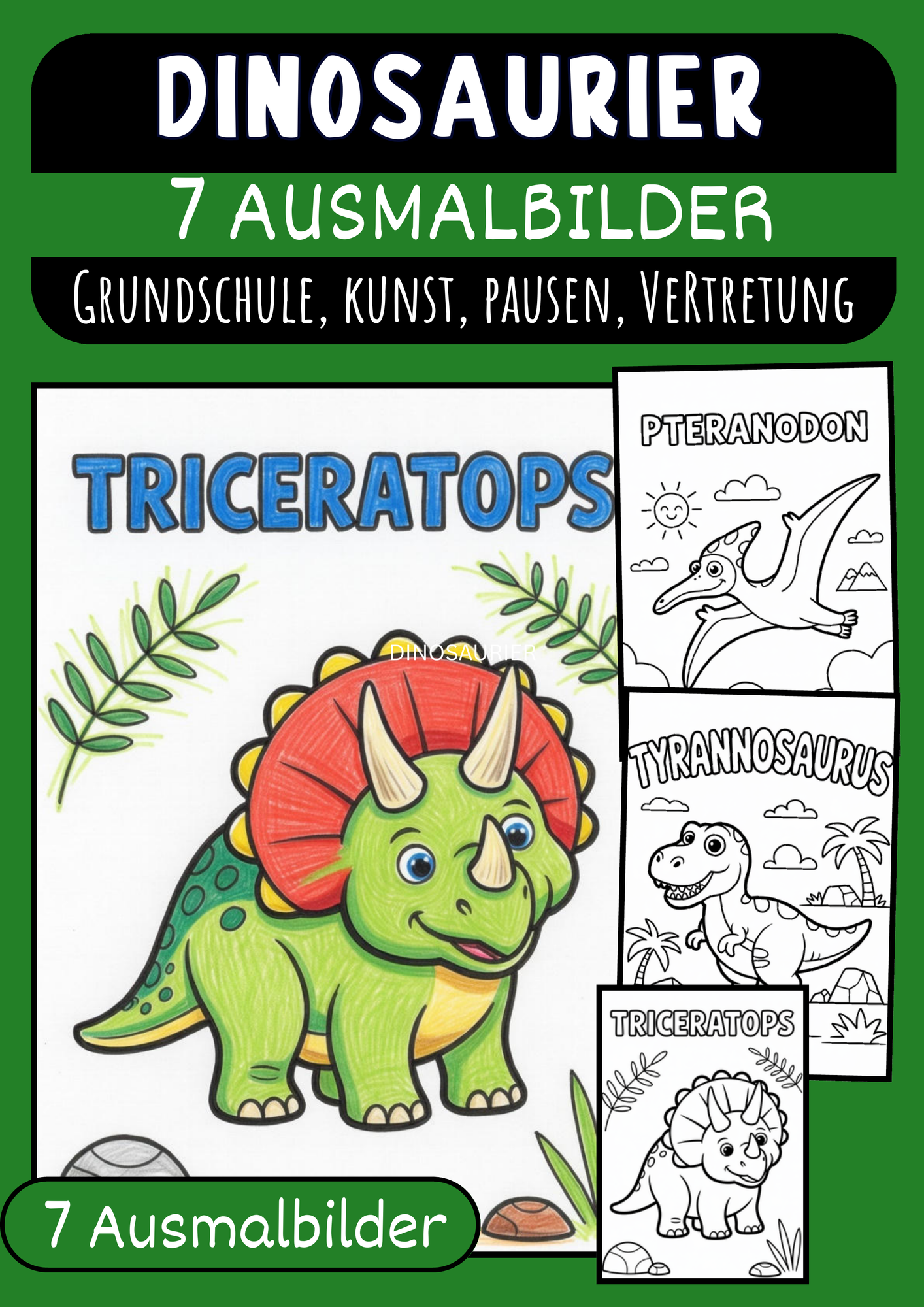 Dinosaurier Malvorlagen Ausmalbilder Poster kreative Dinosaurier