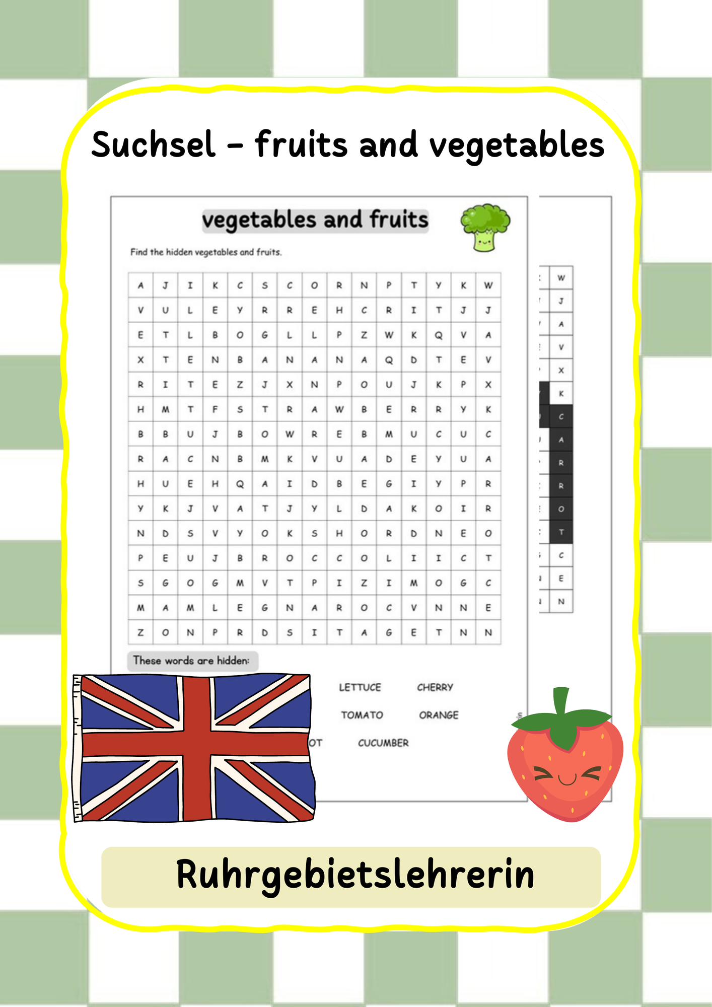 Suchsel - vegetables and fruits – Unterrichtsmaterial im Fach Englisch