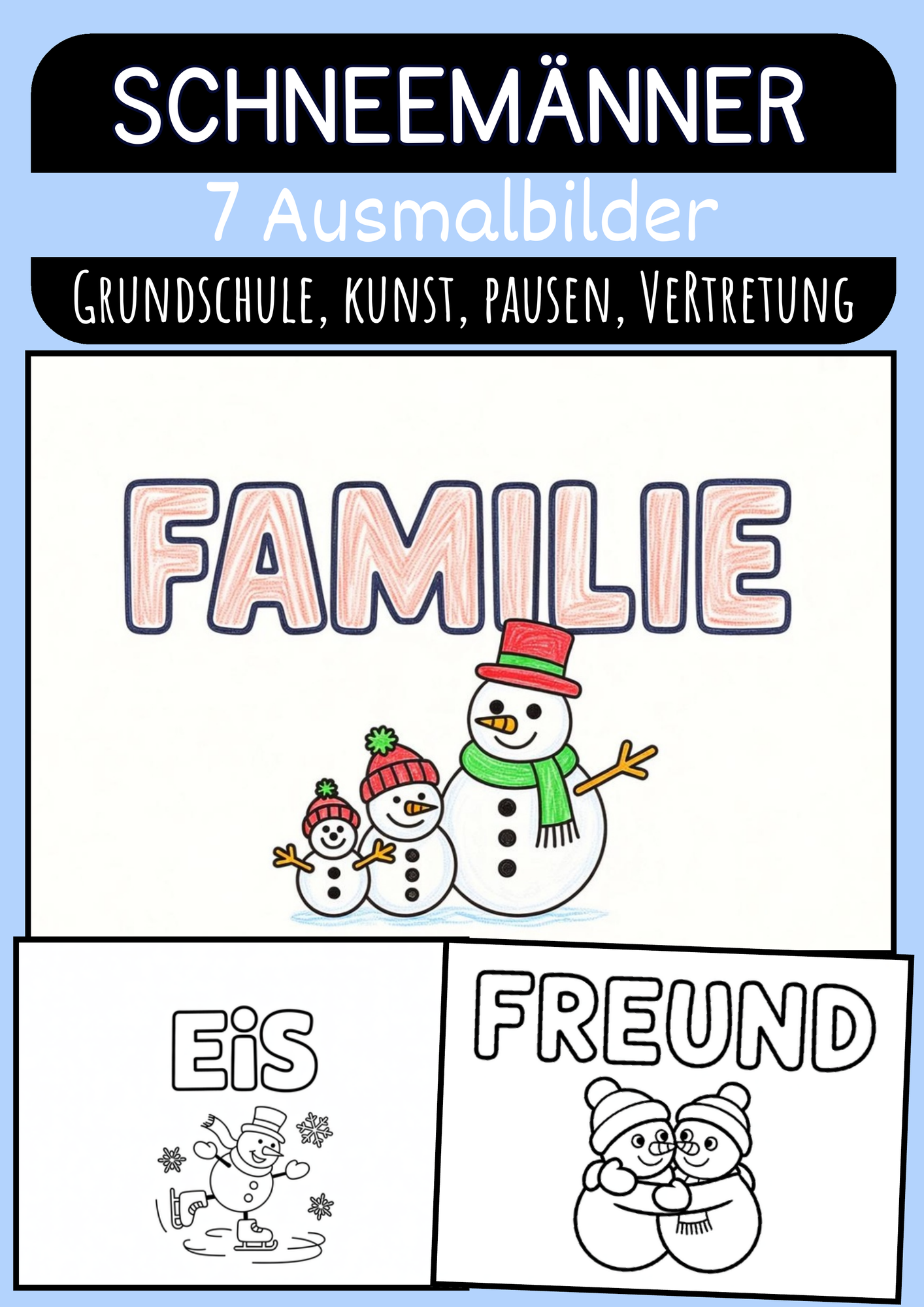 Schneemänner Bild Grundschule Ausmalbilder Schneemänner Grundschule