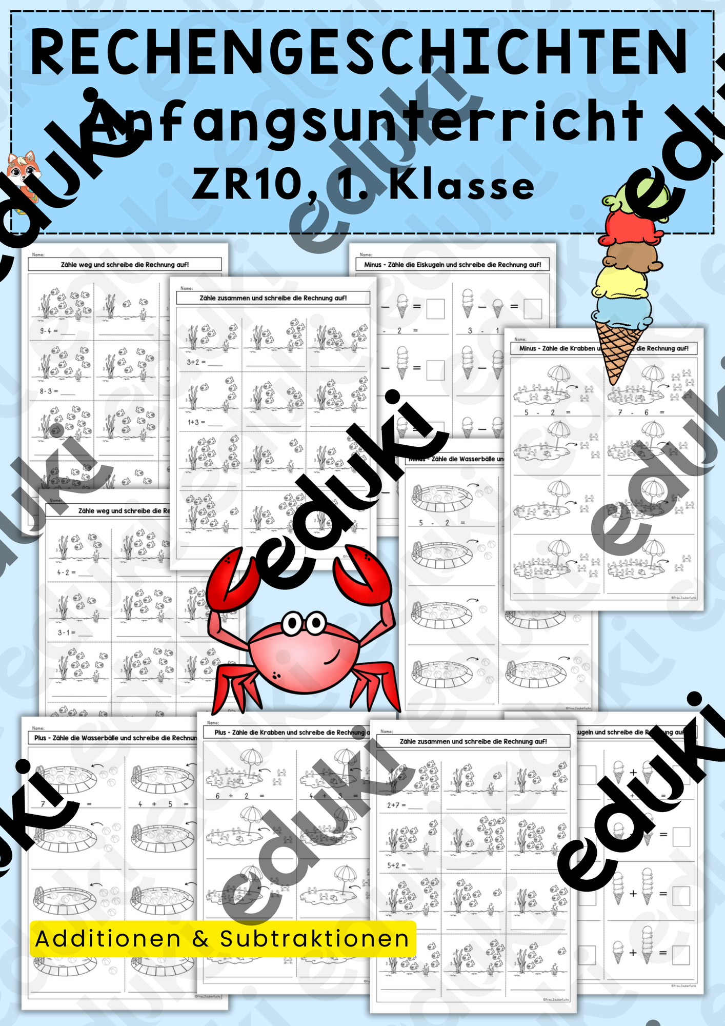 Rechengeschichten Klasse 1 – Unterrichtsmaterial im Fach Mathematik
