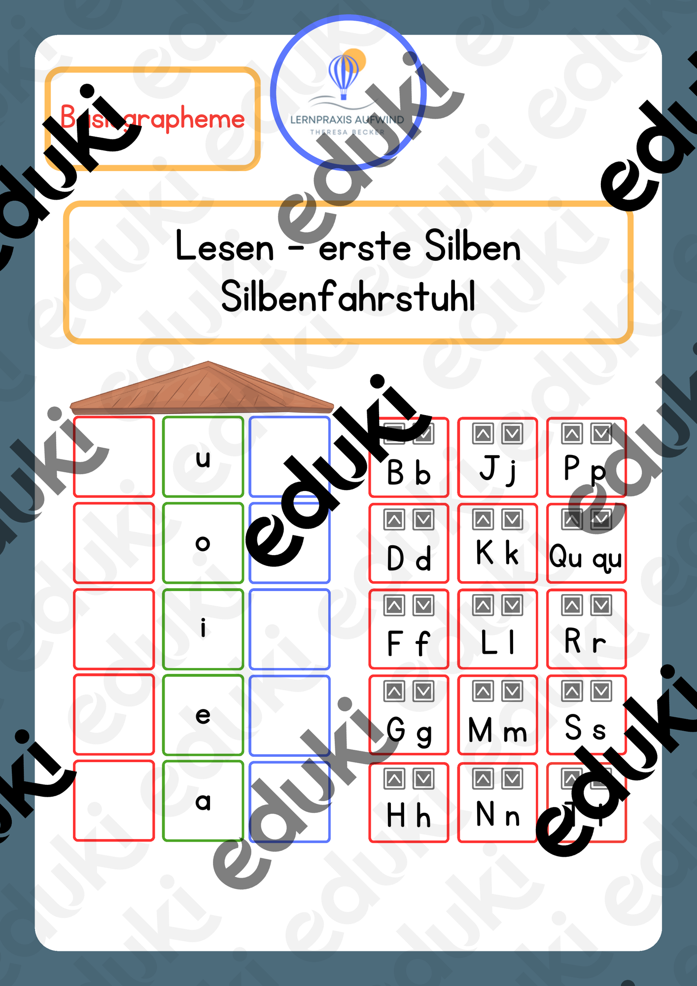 Fahrstuhl Silben - erste Silben lesen - Basisgrapheme - Laut-Buchstaben