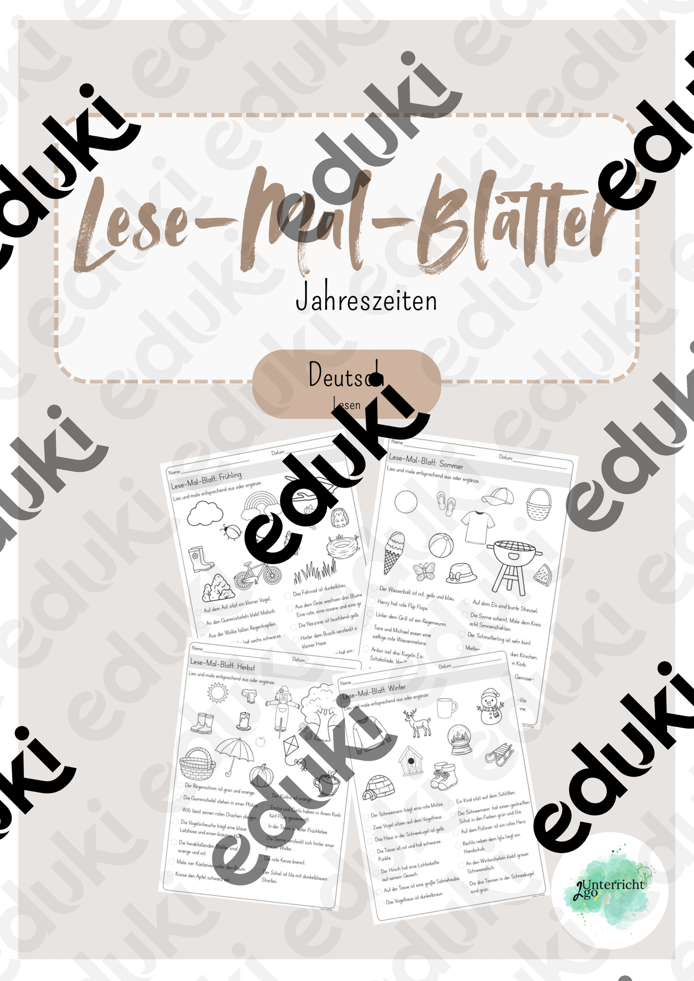 Lese-Mal-Blätter Jahreszeiten – Unterrichtsmaterial im Fach Deutsch