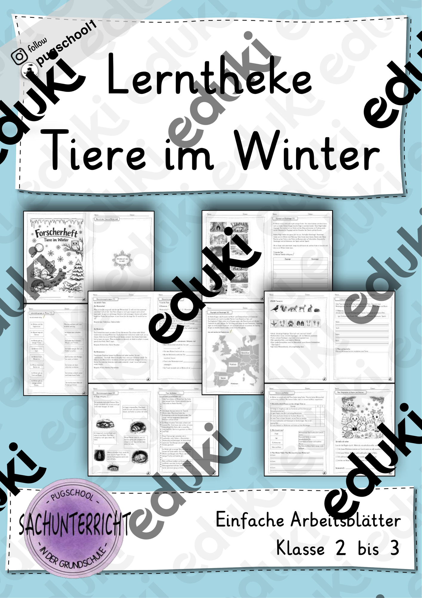 Lerntheke - Tiere im Winter – Unterrichtsmaterial im Fach Sachunterricht