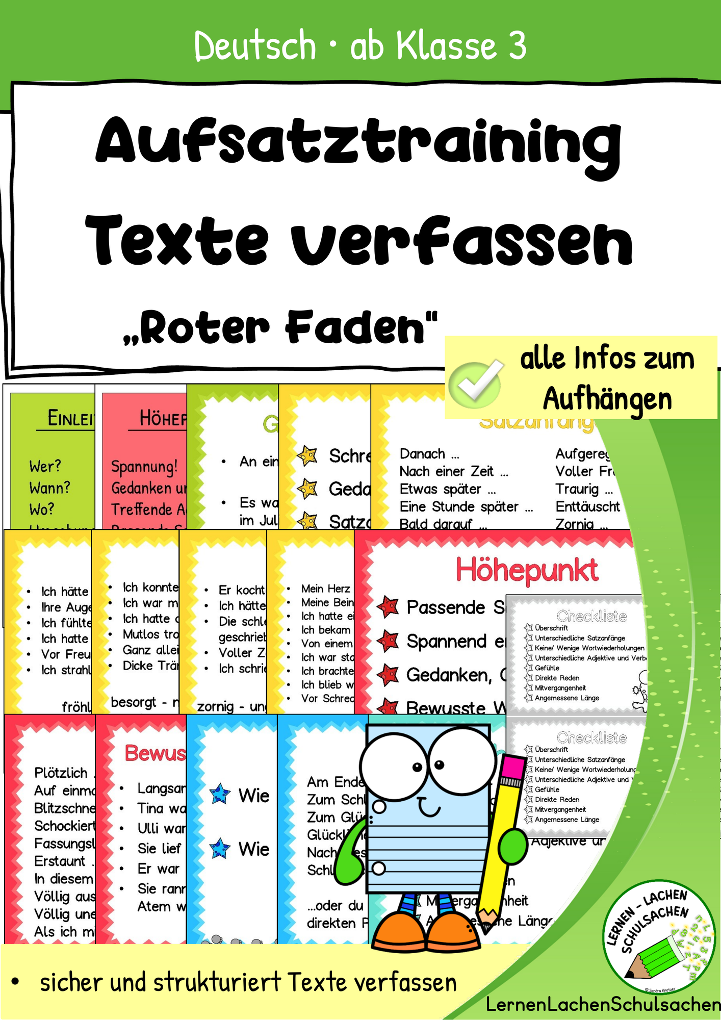 Texte verfassen – Roter Faden Aushänge, Schreibstruktur