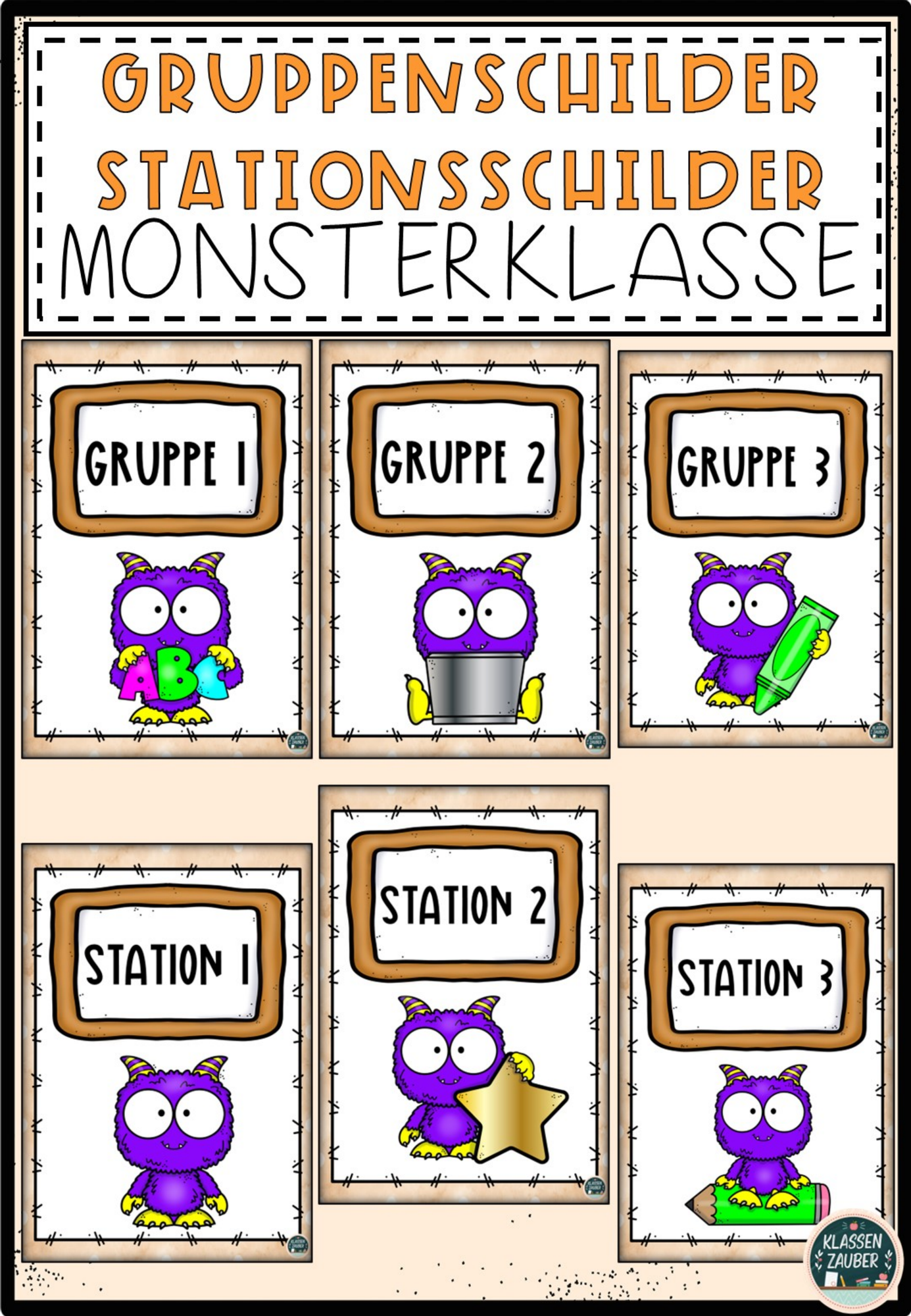 Gruppenschilder + Stationsschilder – Monsterklasse ...