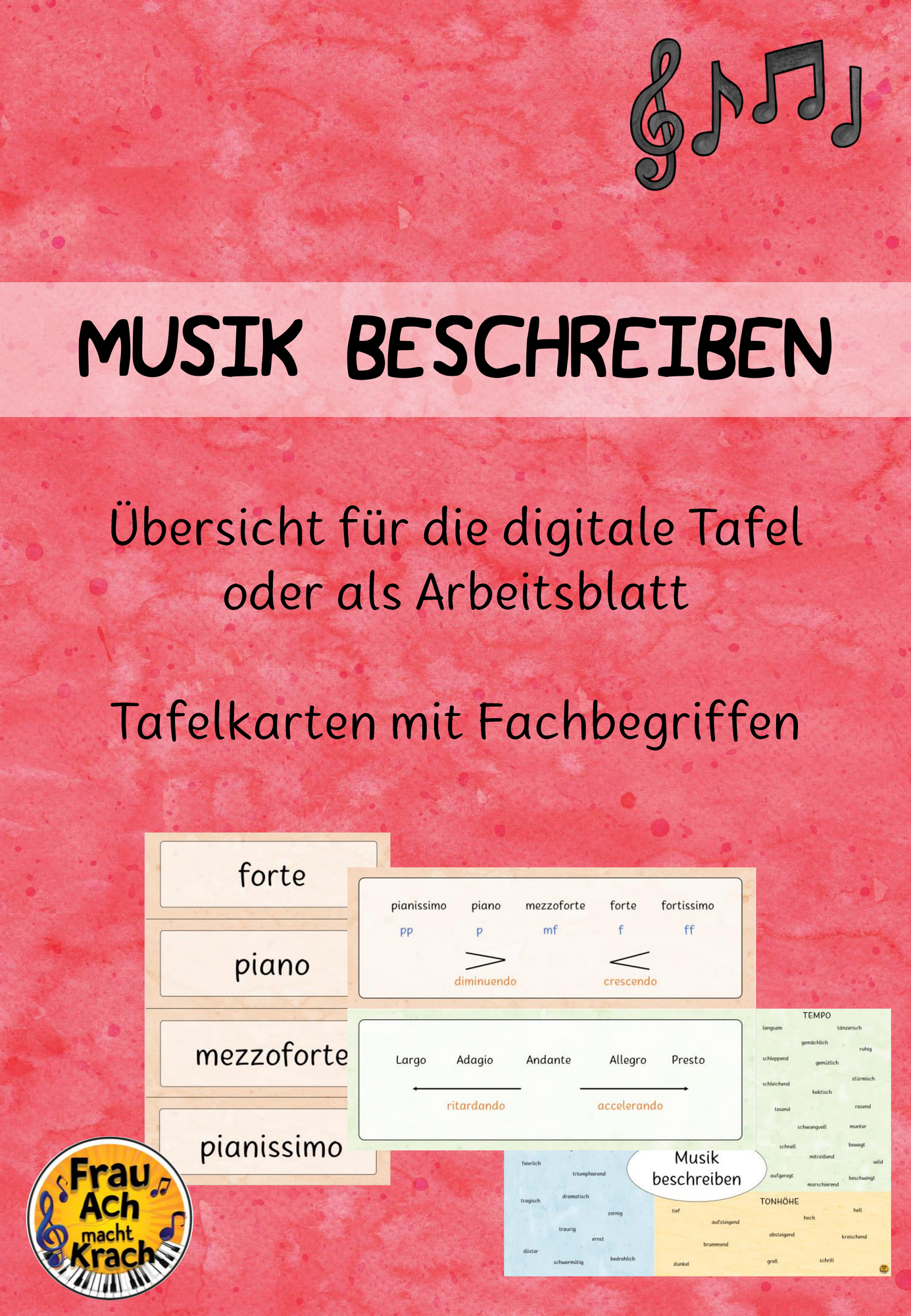 Musik beschreiben - mit Adjektiven und Fachbegriffen ~ Grundschule