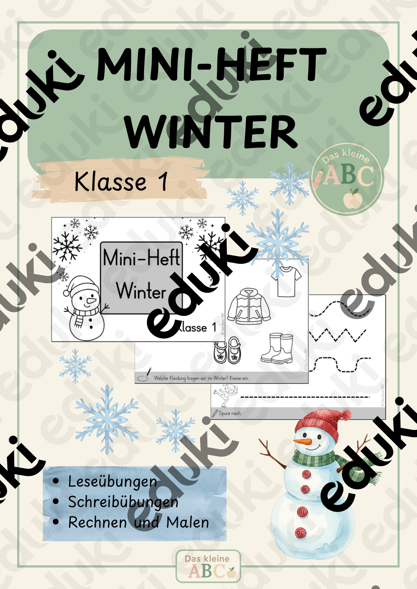 Mini-Heft Winter Klasse 1 – Unterrichtsmaterial in den Fächern