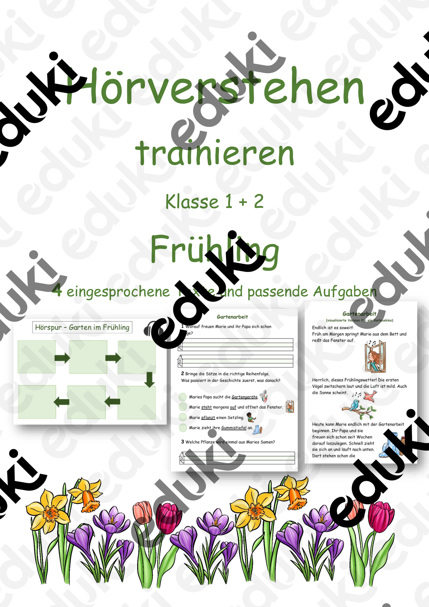 Hörverstehen trainieren - Frühling Klasse 1 und 2 – Unterrichtsmaterial