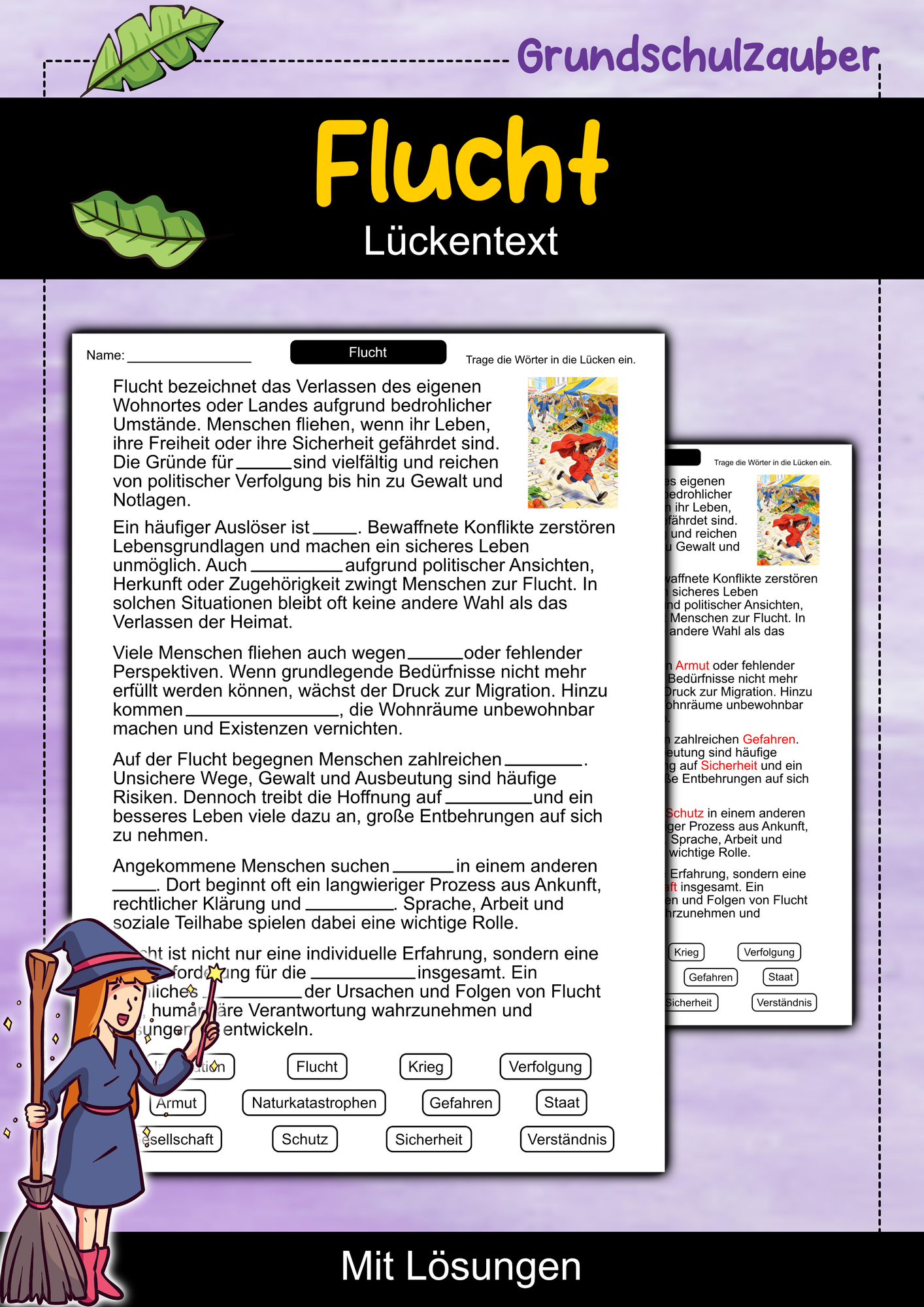 Flucht | Lückentext | Politik | Gesellschaft | Menschenrechte