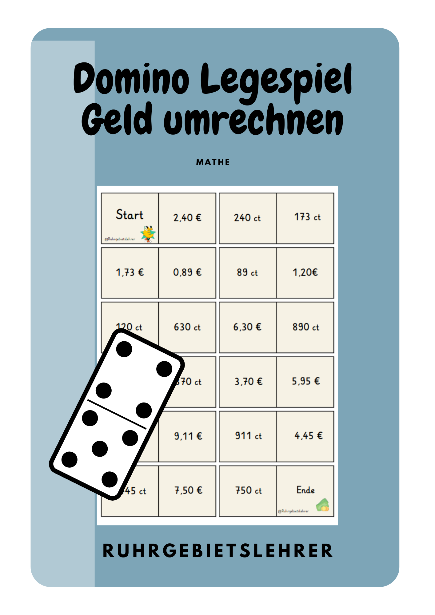 Domino Geld umrechnen Legespiel – Unterrichtsmaterial im Fach Mathematik