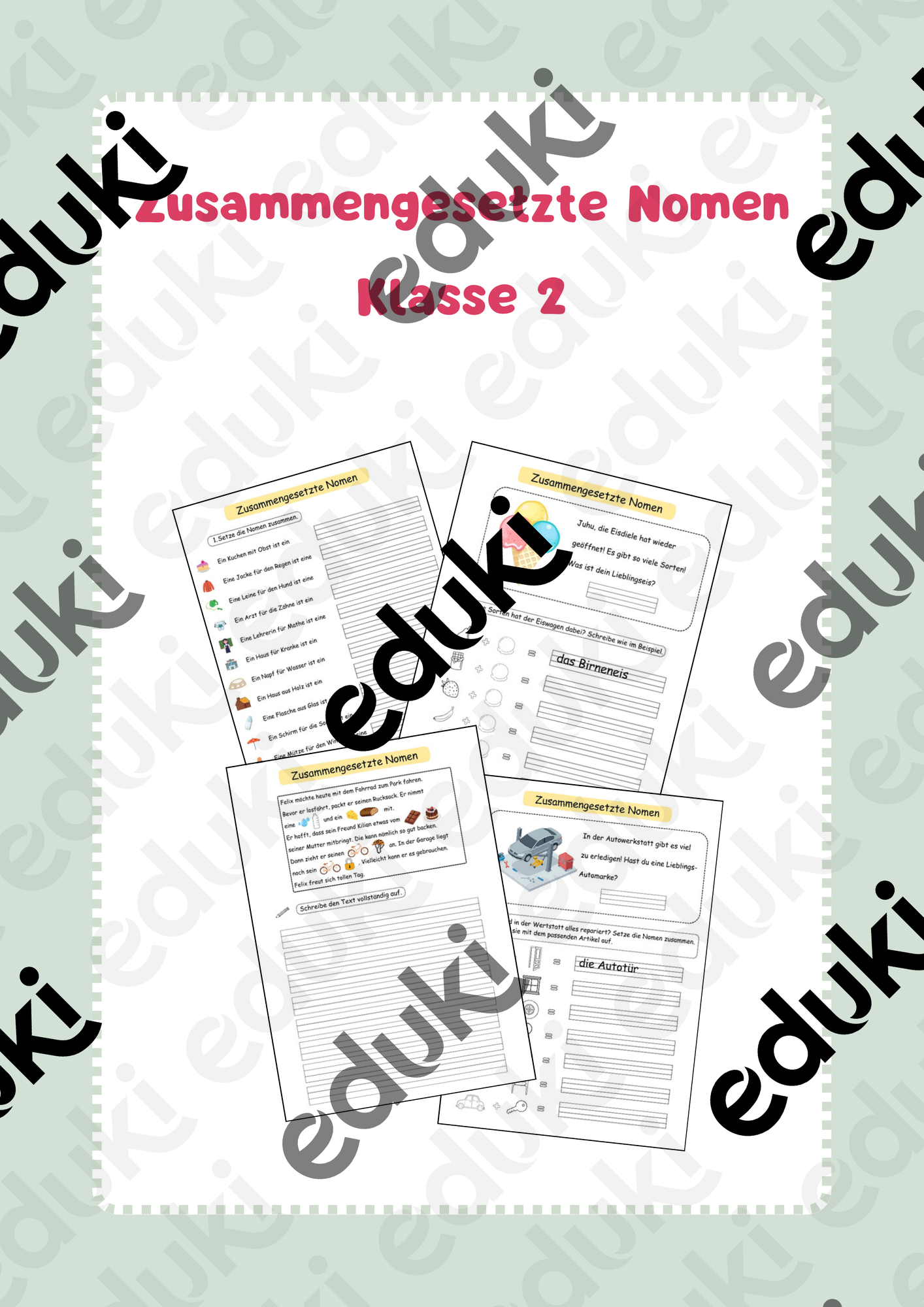 Zusammengesetzte Nomen Klasse 2 – Unterrichtsmaterial im Fach Deutsch