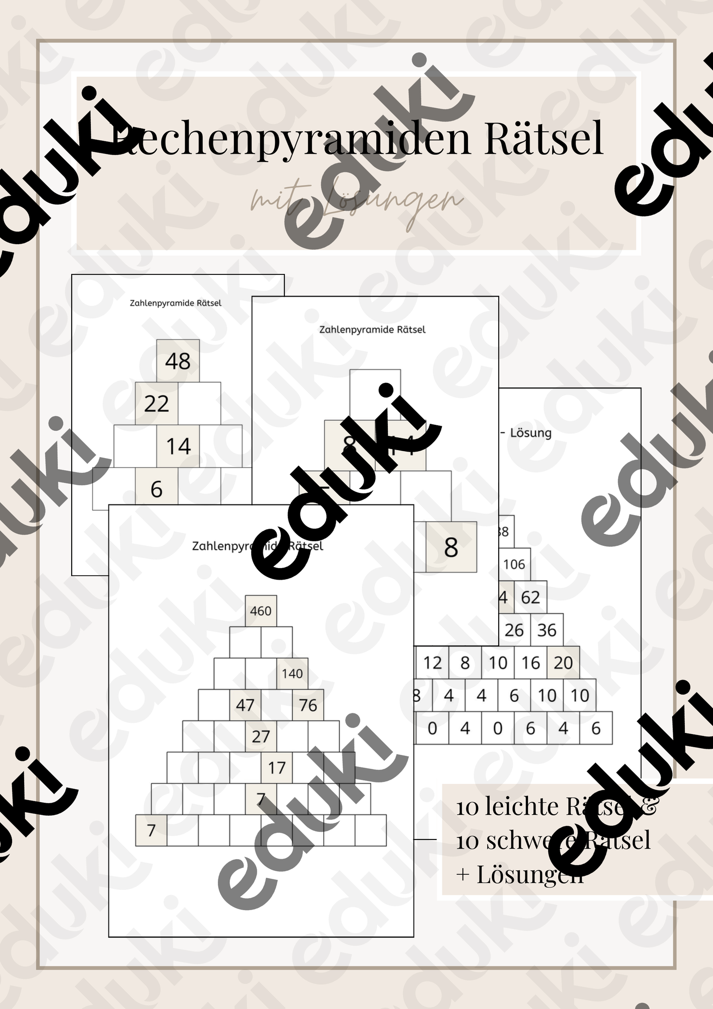 Zahlenpyramide - Rätsel mit Lösung und Erklärung – Unterrichtsmaterial