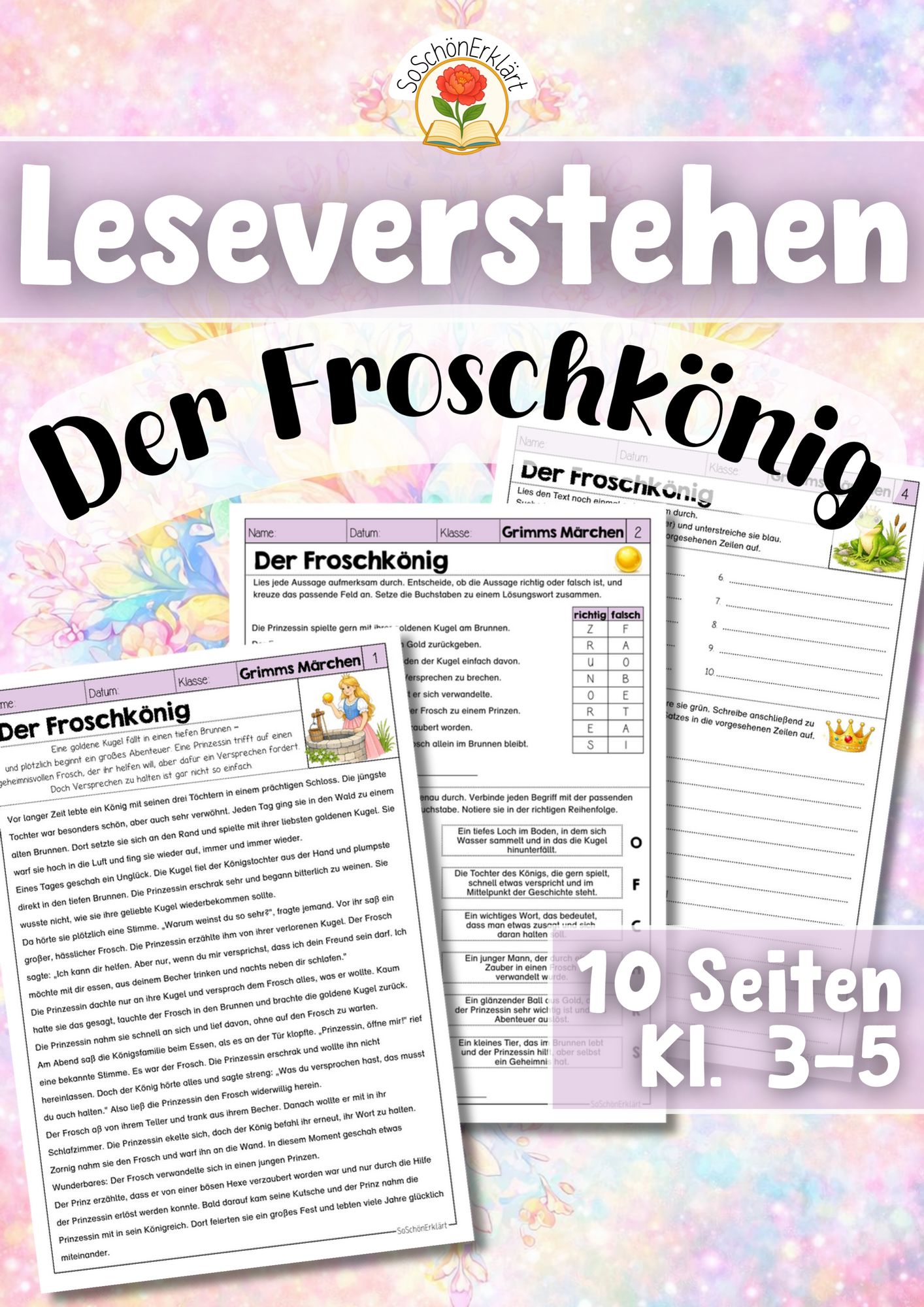 Leseverstehen mit Märchen - Der Froschkönig (Klasse 3-5